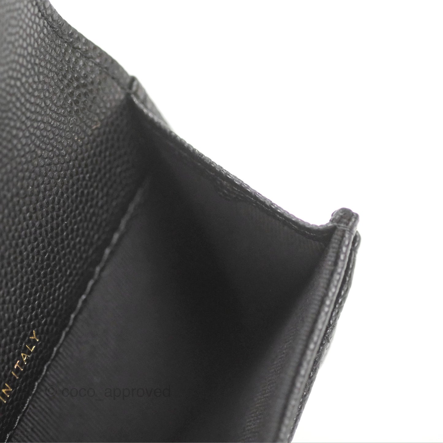 Chanel Quilted Boy Flap Card Holder Black Caviar Aged Gold Hardware