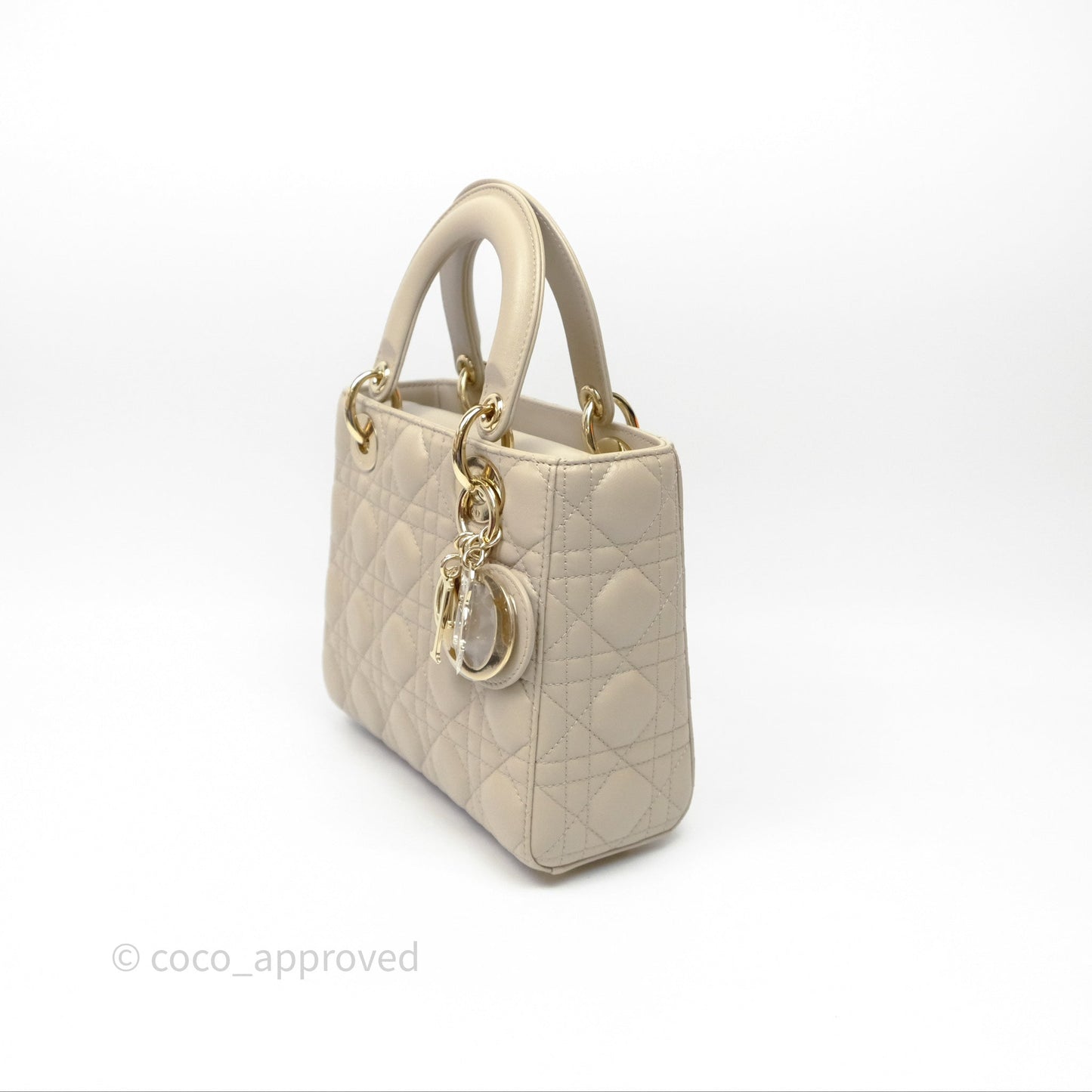 Christian Dior Small Lady Dior My ABCDior Bag Sand Beige Cannage Lambskin