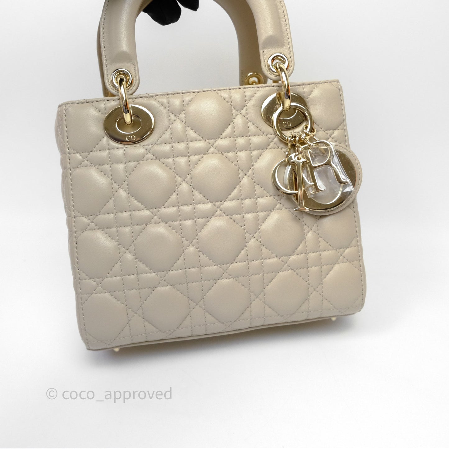 Christian Dior Small Lady Dior My ABCDior Bag Sand Beige Cannage Lambskin
