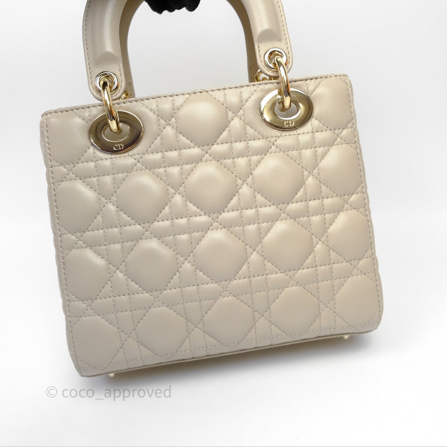 Christian Dior Small Lady Dior My ABCDior Bag Sand Beige Cannage Lambskin