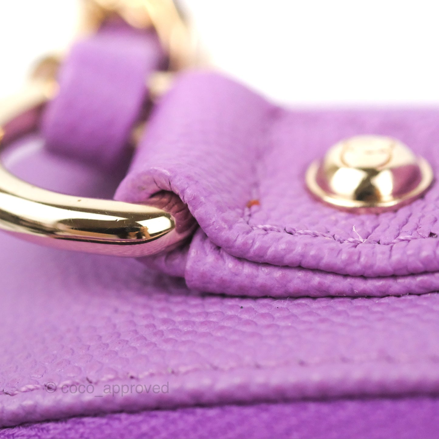 Chanel Quilted Medium CC Filigree Vanity Case Purple Caviar Gold Hardware