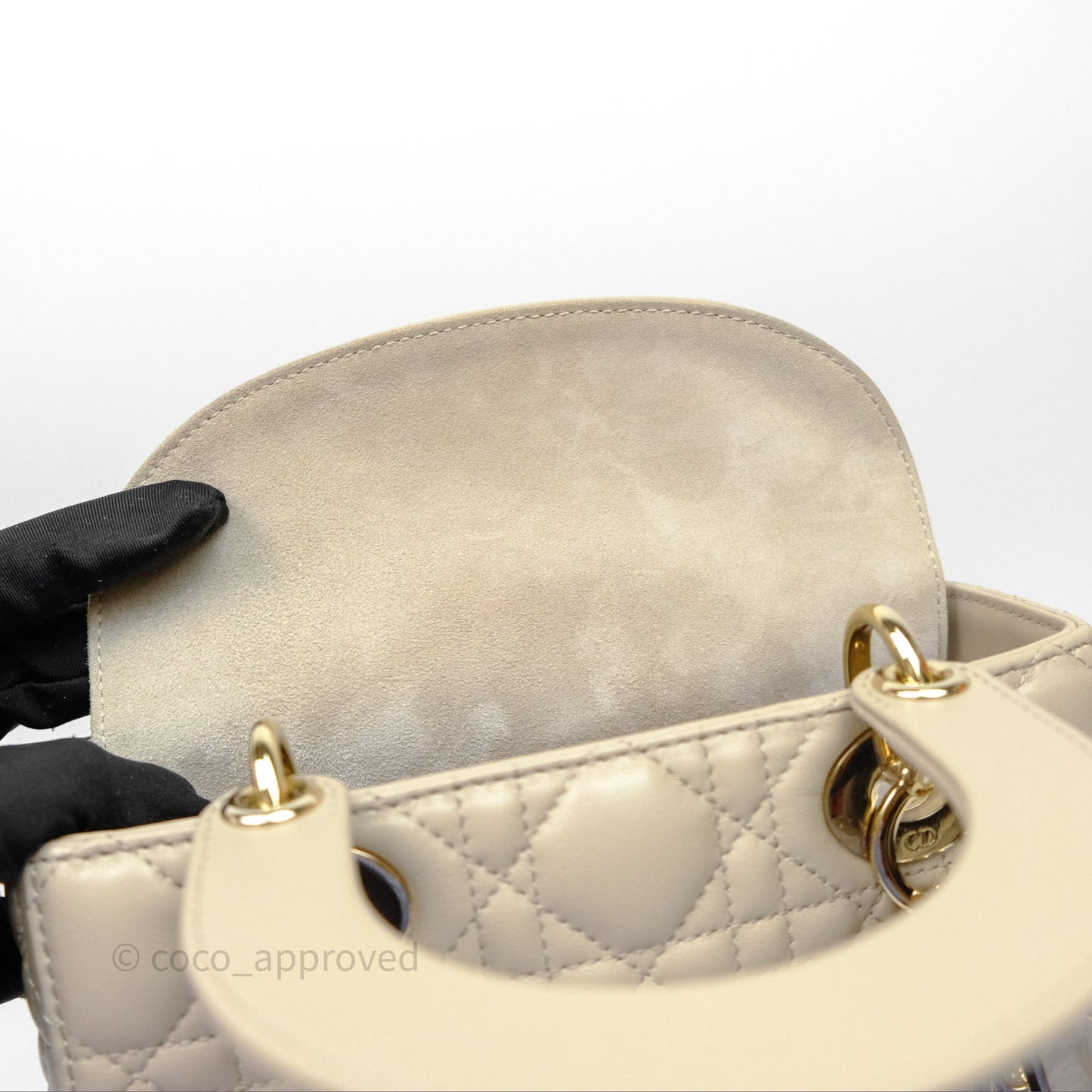 Christian Dior Small Lady Dior My ABCDior Bag Sand Beige Cannage Lambskin