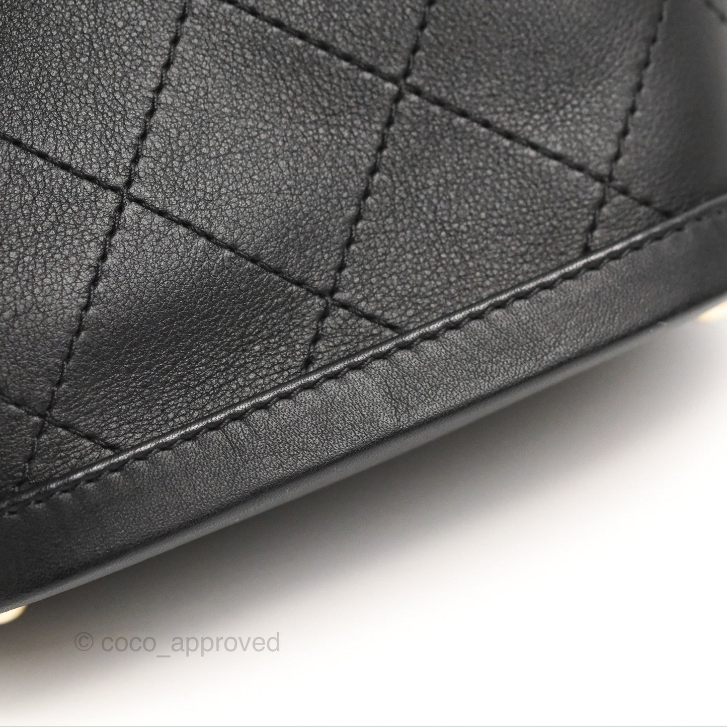 Chanel Quilted Drawstring Bucket Bag Black Calfskin Gold Hardware