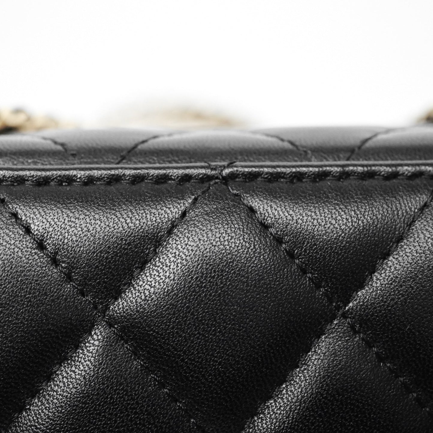 Chanel Vanity Rectangular Top Handle Black Lambskin Gold Hardware