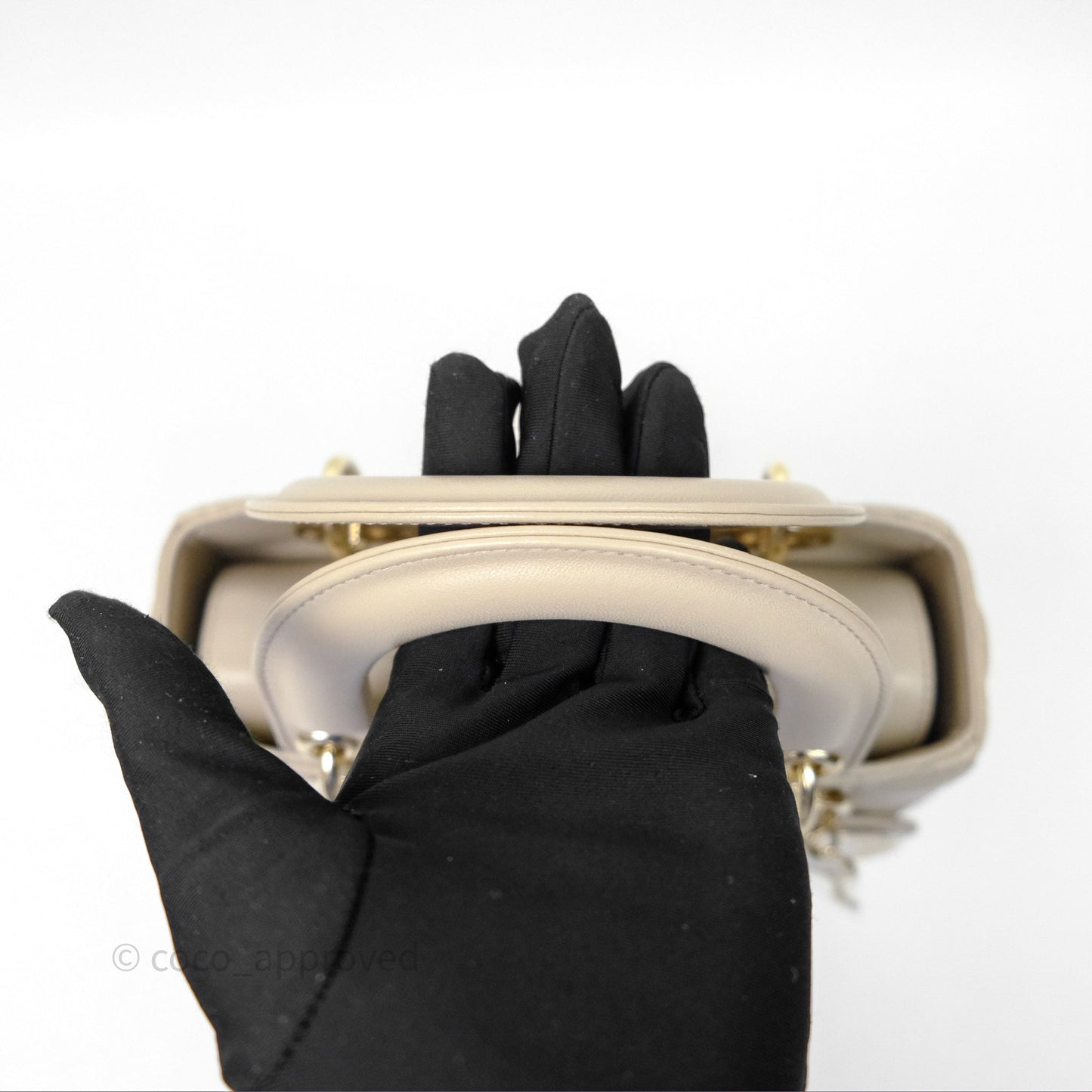Christian Dior Small Lady Dior My ABCDior Bag Sand Beige Cannage Lambskin
