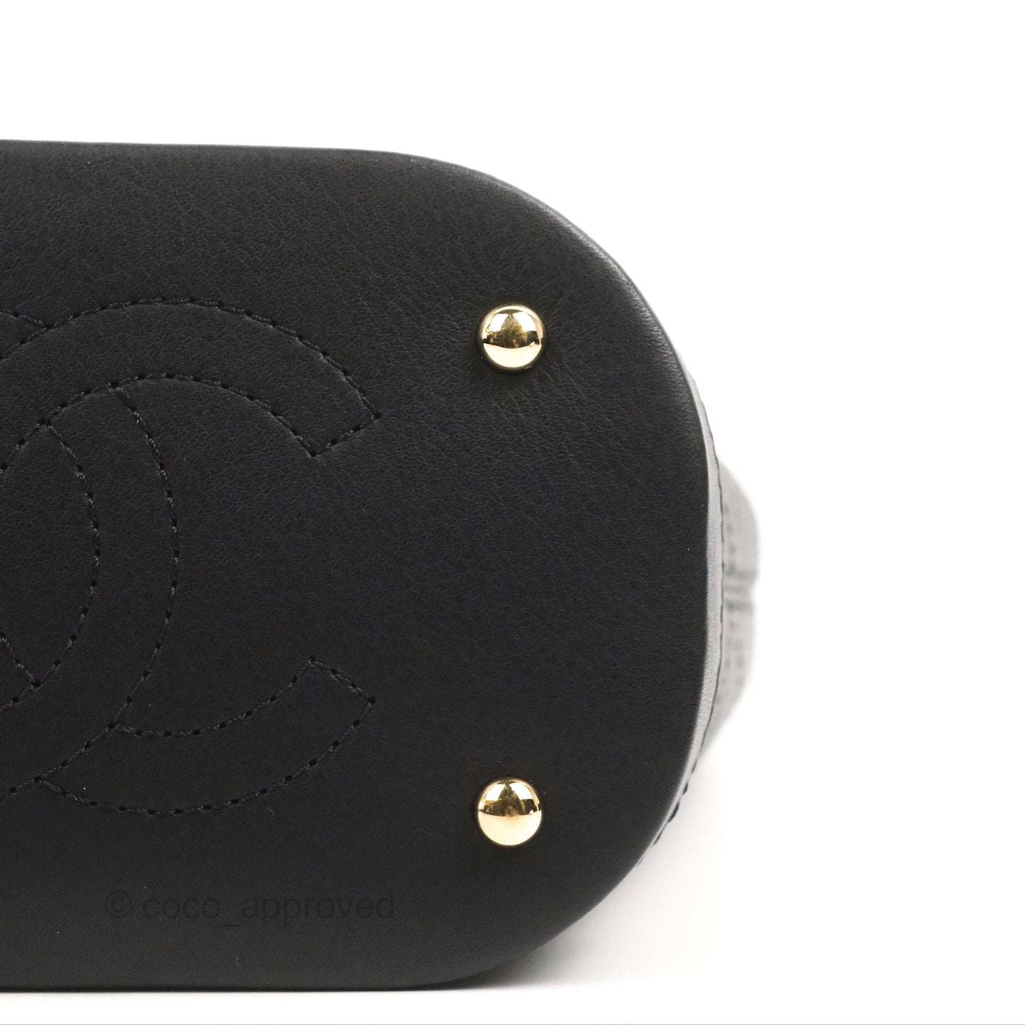Chanel Quilted Drawstring Bucket Bag Black Calfskin Gold Hardware