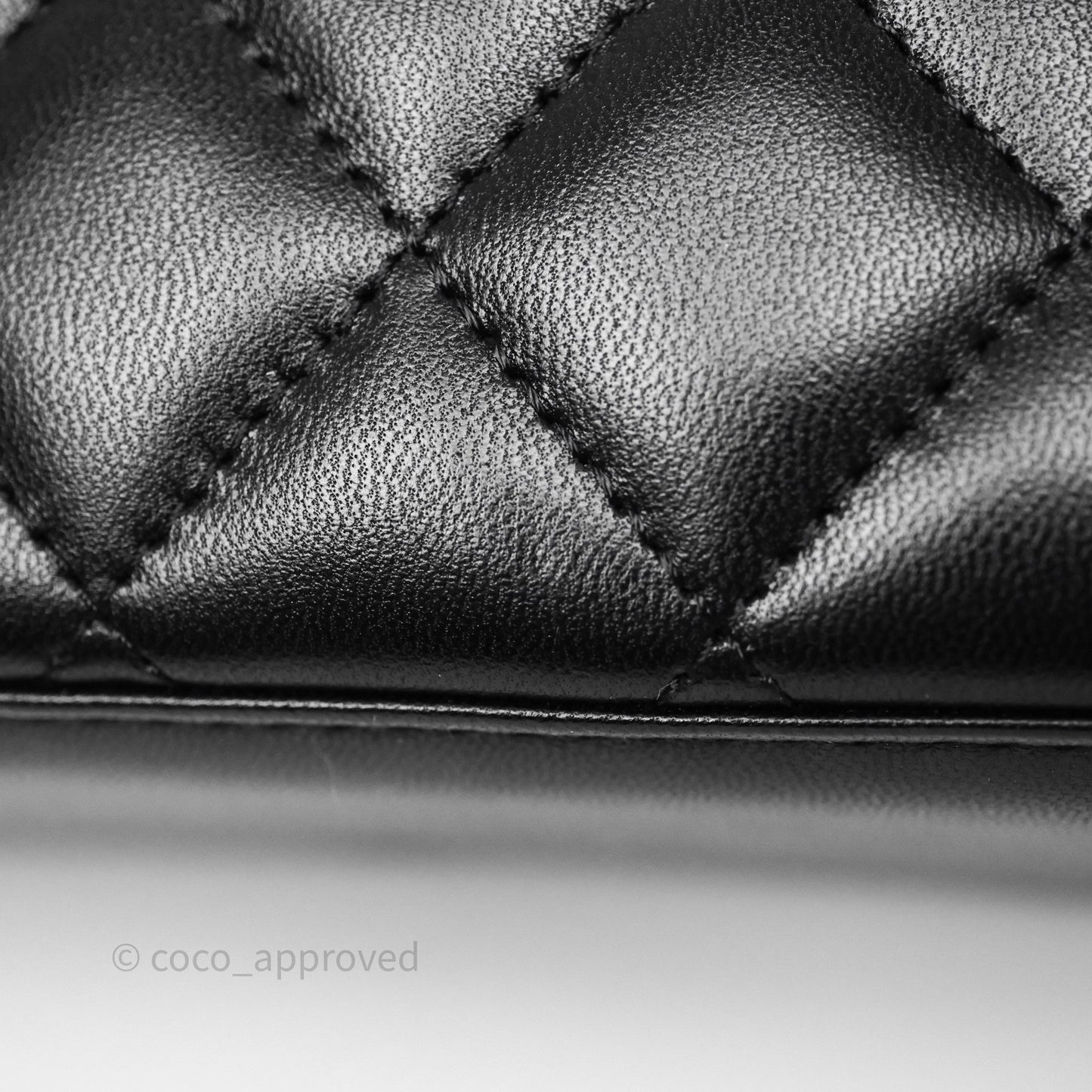 Chanel Vanity Rectangular Top Handle Black Lambskin Gold Hardware