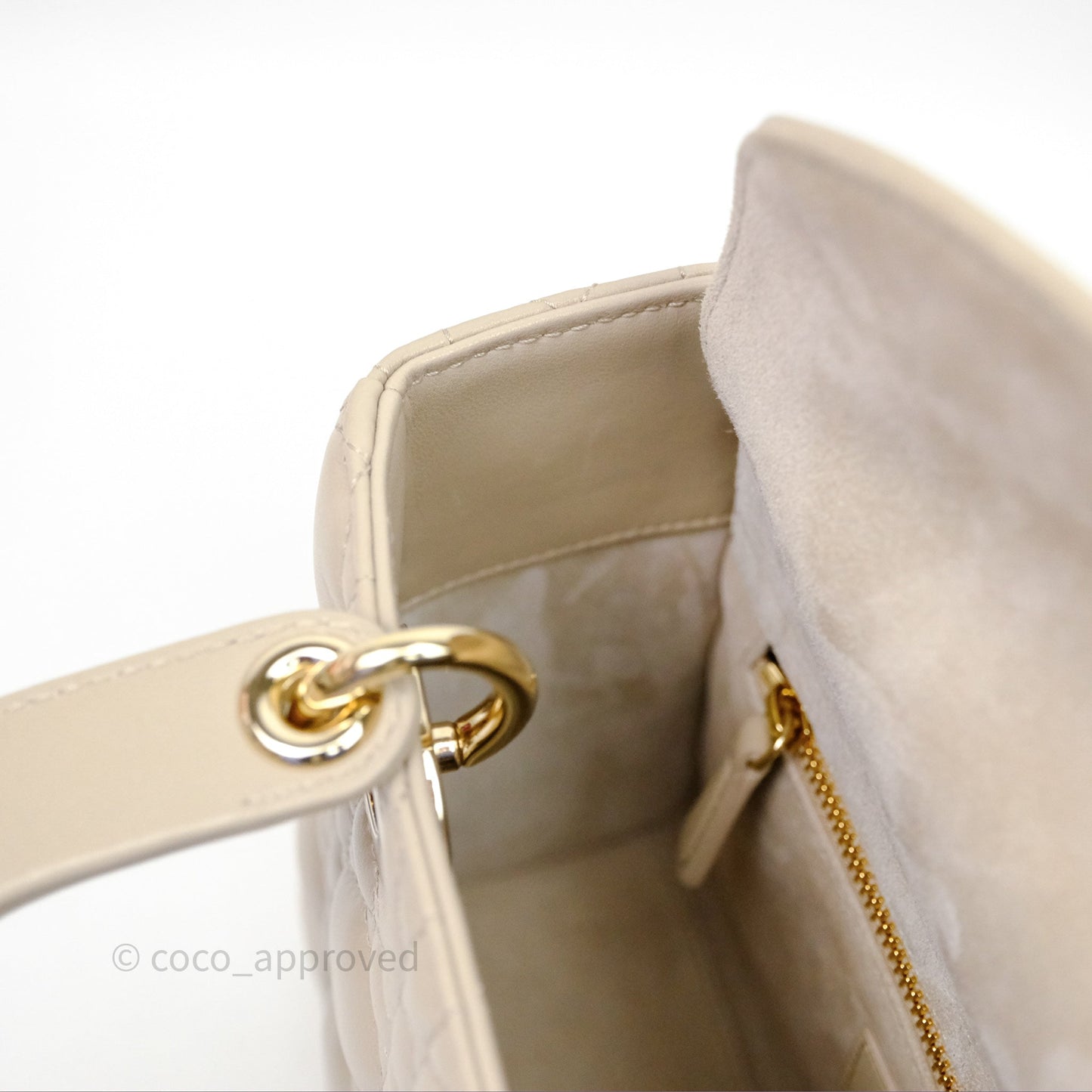 Christian Dior Small Lady Dior My ABCDior Bag Sand Beige Cannage Lambskin