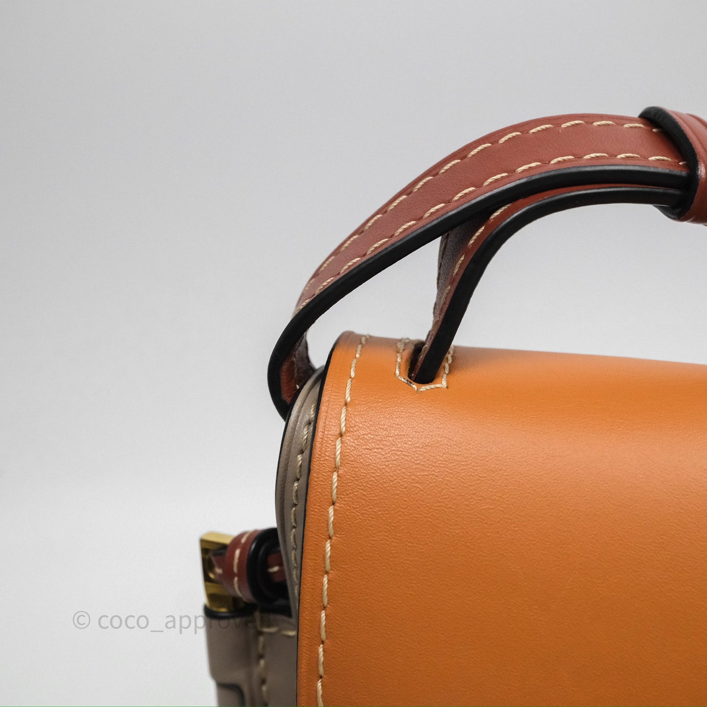 Loewe Small Gate Bag Smooth Calfskin Amber/Light Grey/Rust