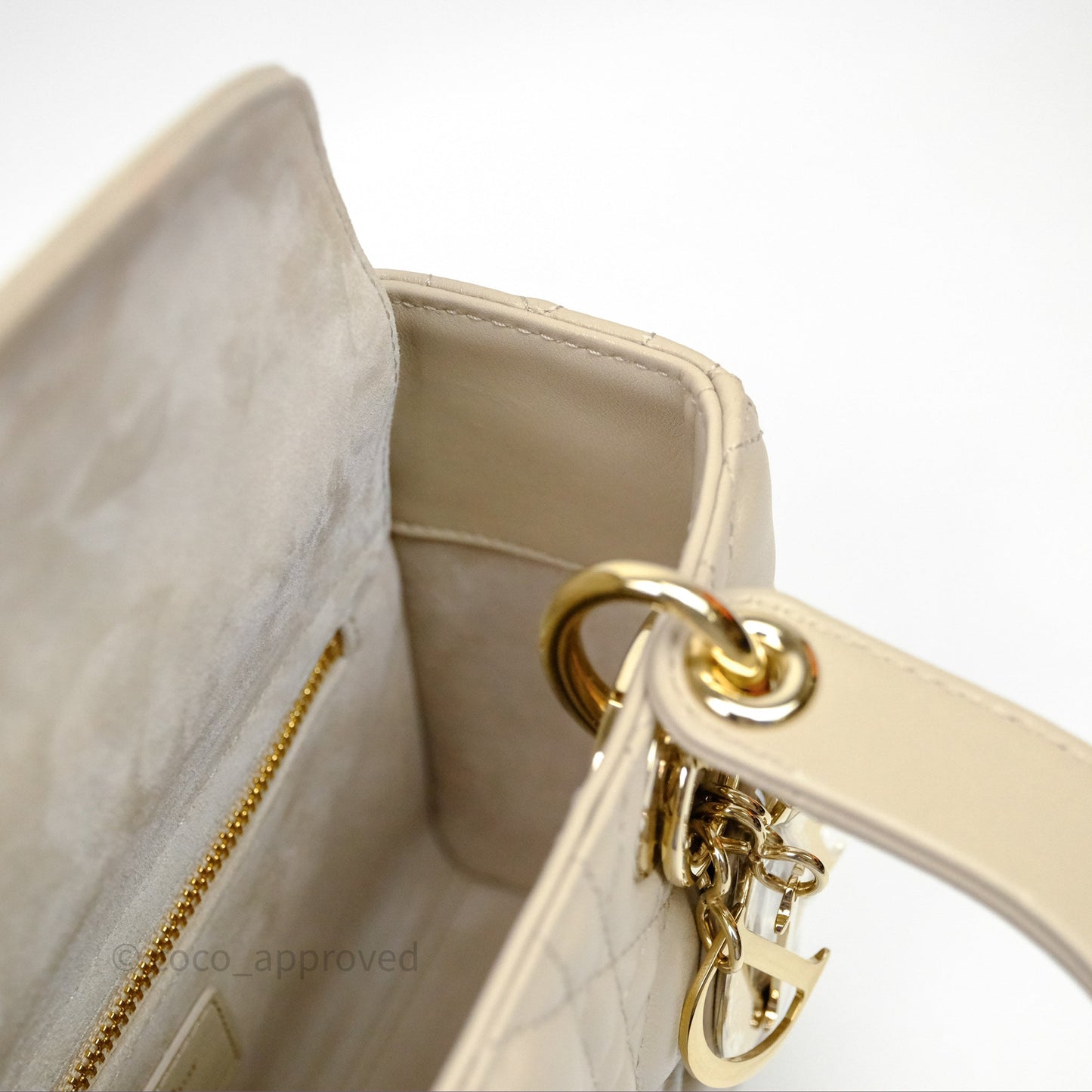 Christian Dior Small Lady Dior My ABCDior Bag Sand Beige Cannage Lambskin
