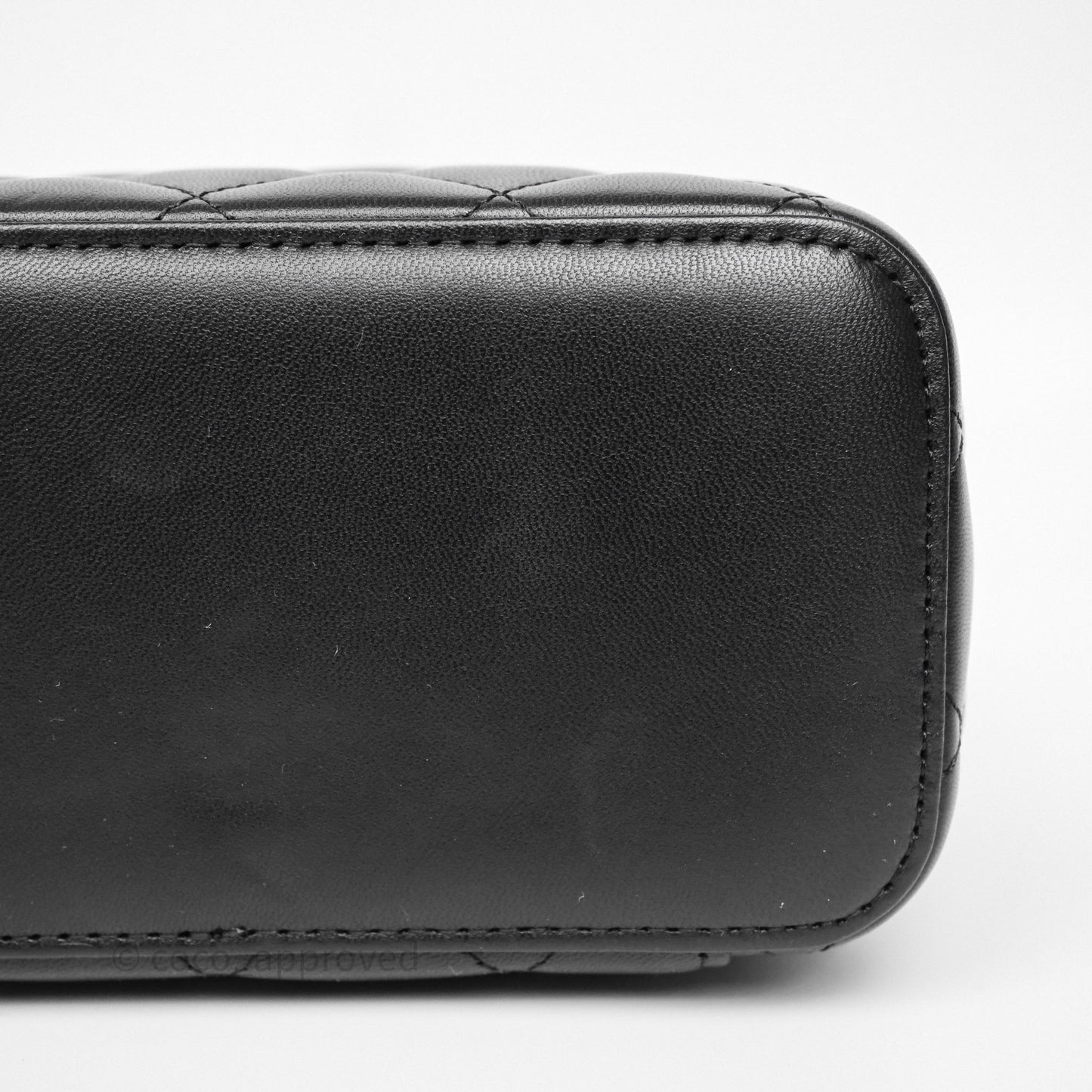 Chanel Vanity Rectangular Top Handle Black Lambskin Gold Hardware