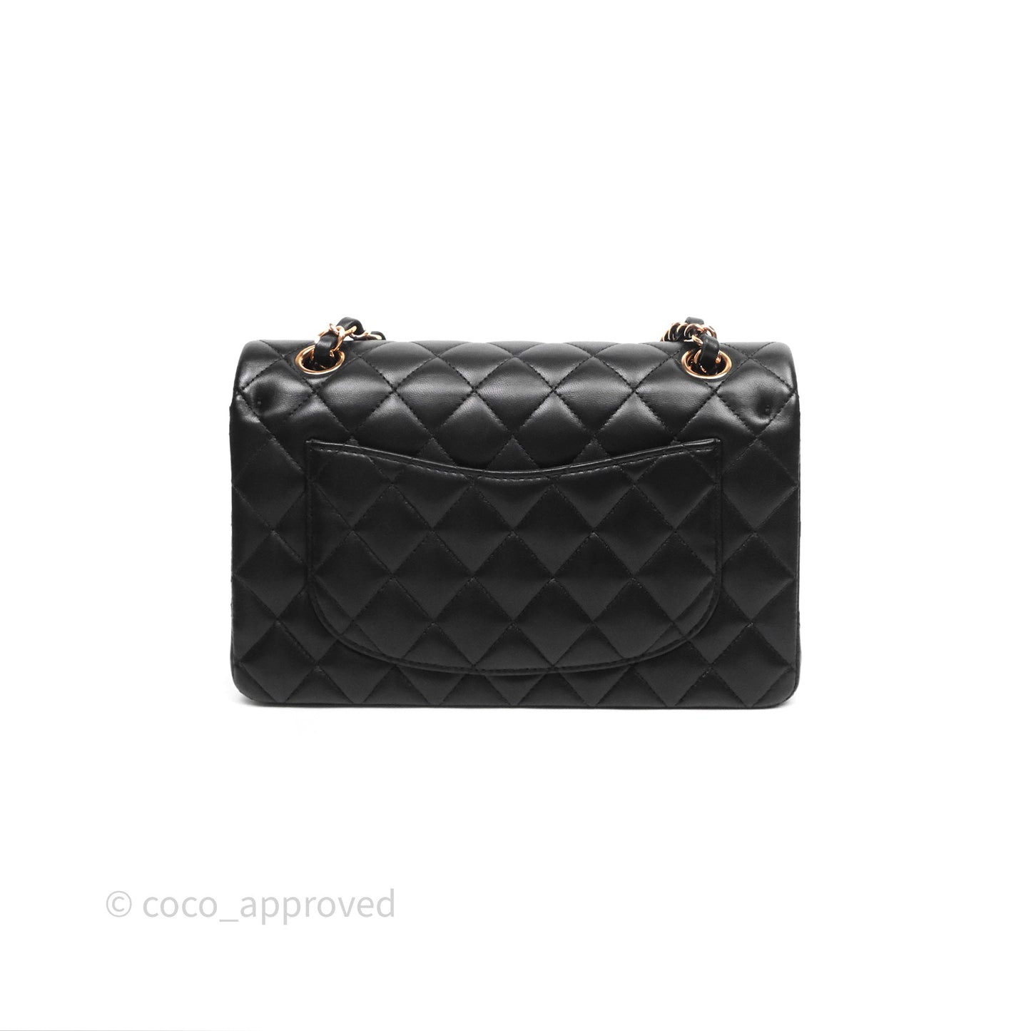 Chanel Small Classic Flap Quilted Black Lambskin Rose Gold Hardware