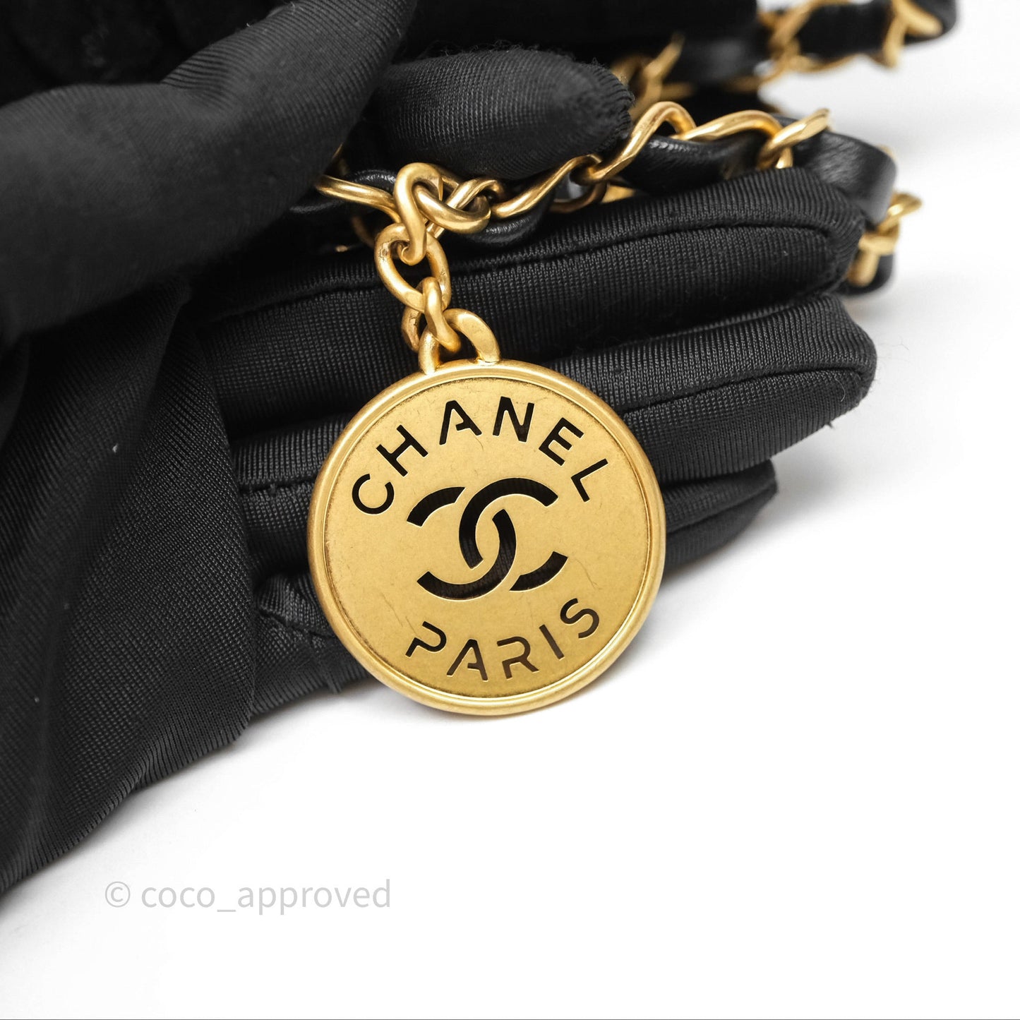 Chanel 22 Small Sequins Logo Black Velvet