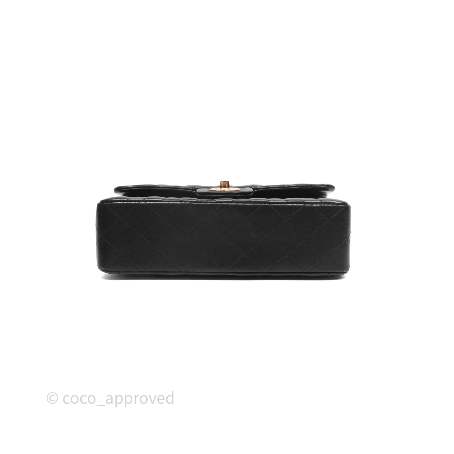 Chanel Small Classic Flap Quilted Black Lambskin Rose Gold Hardware