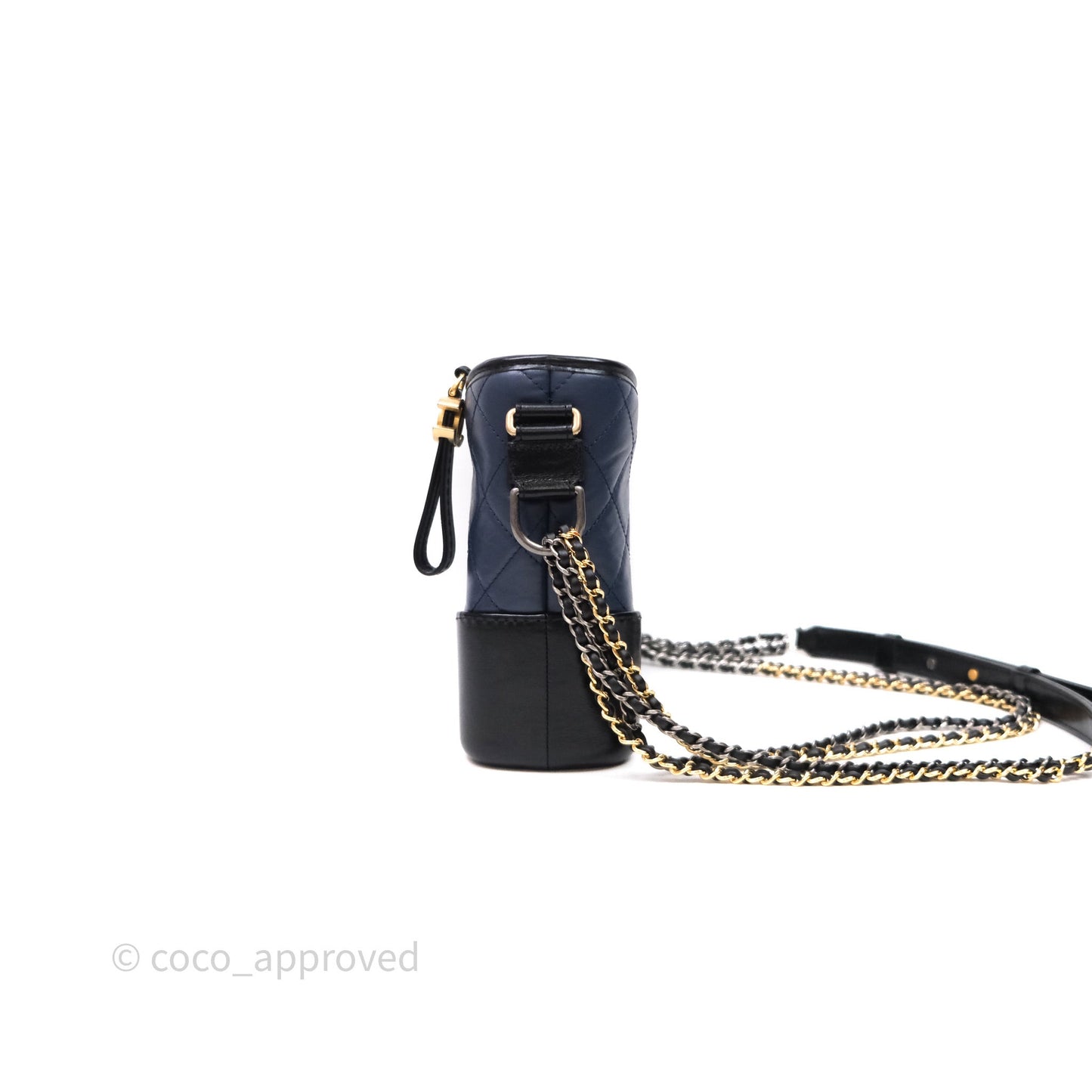 Chanel New Medium Gabrielle Hobo Quilted Navy Black Aged Calfskin