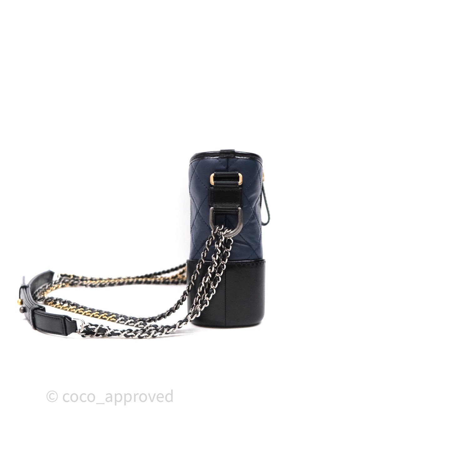 Chanel New Medium Gabrielle Hobo Quilted Navy Black Aged Calfskin