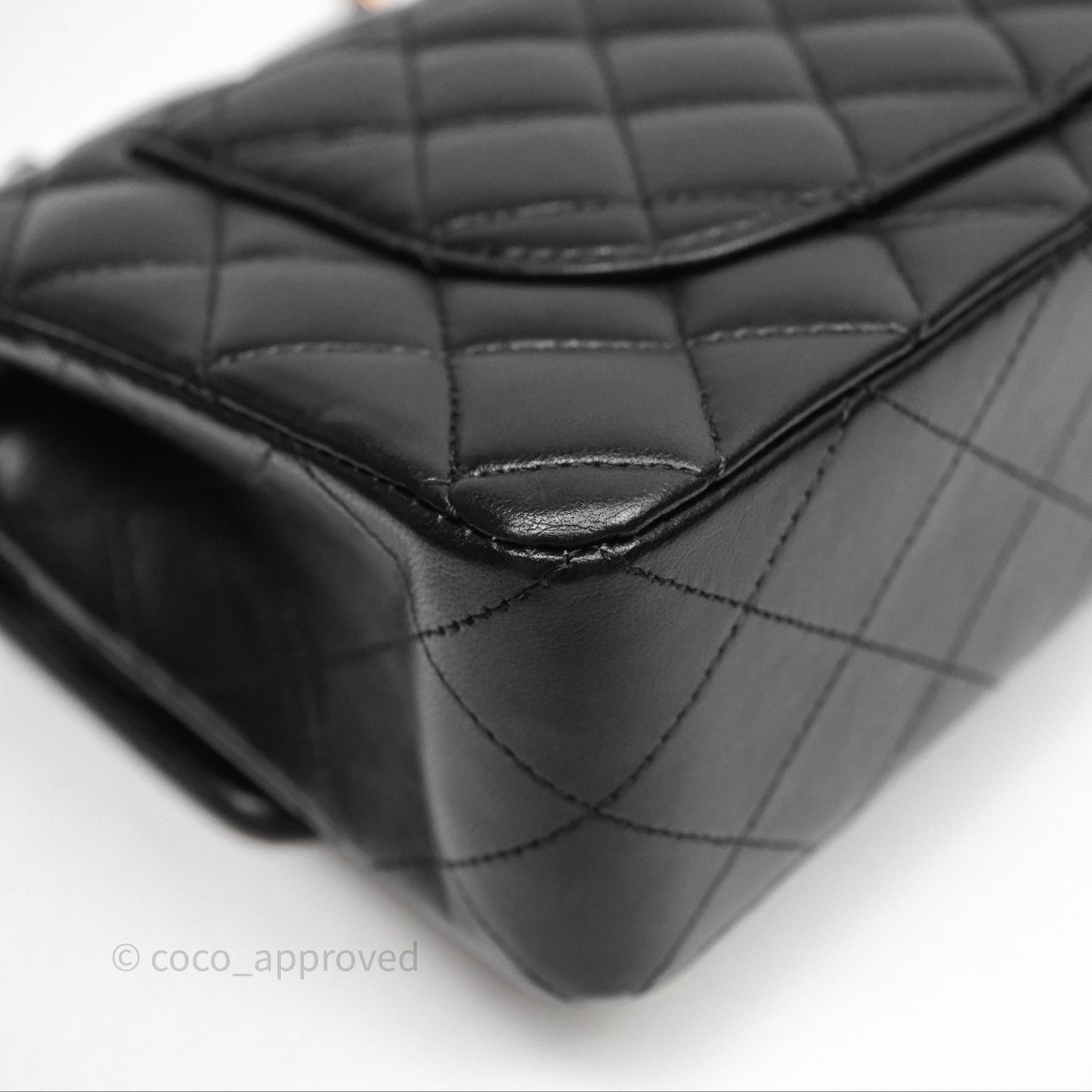 Chanel Small Classic Flap Quilted Black Lambskin Rose Gold Hardware
