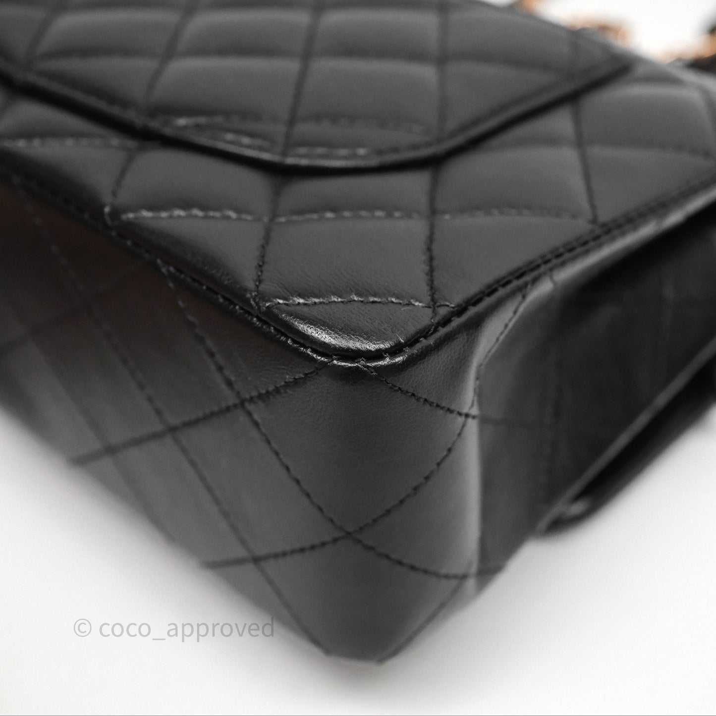 Chanel Small Classic Flap Quilted Black Lambskin Rose Gold Hardware