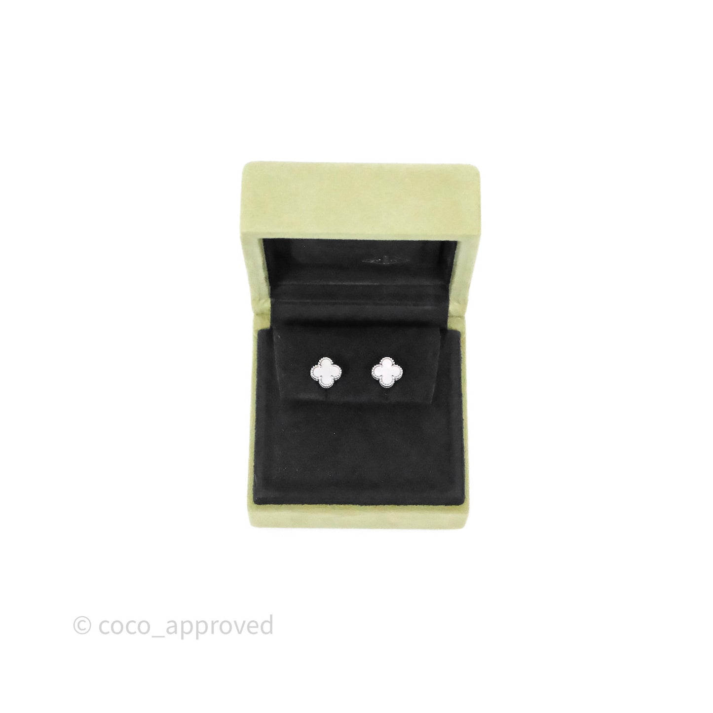 Van Cleef & Arpels Sweet Alhambra Earrings White Mother-of-pearl White Gold