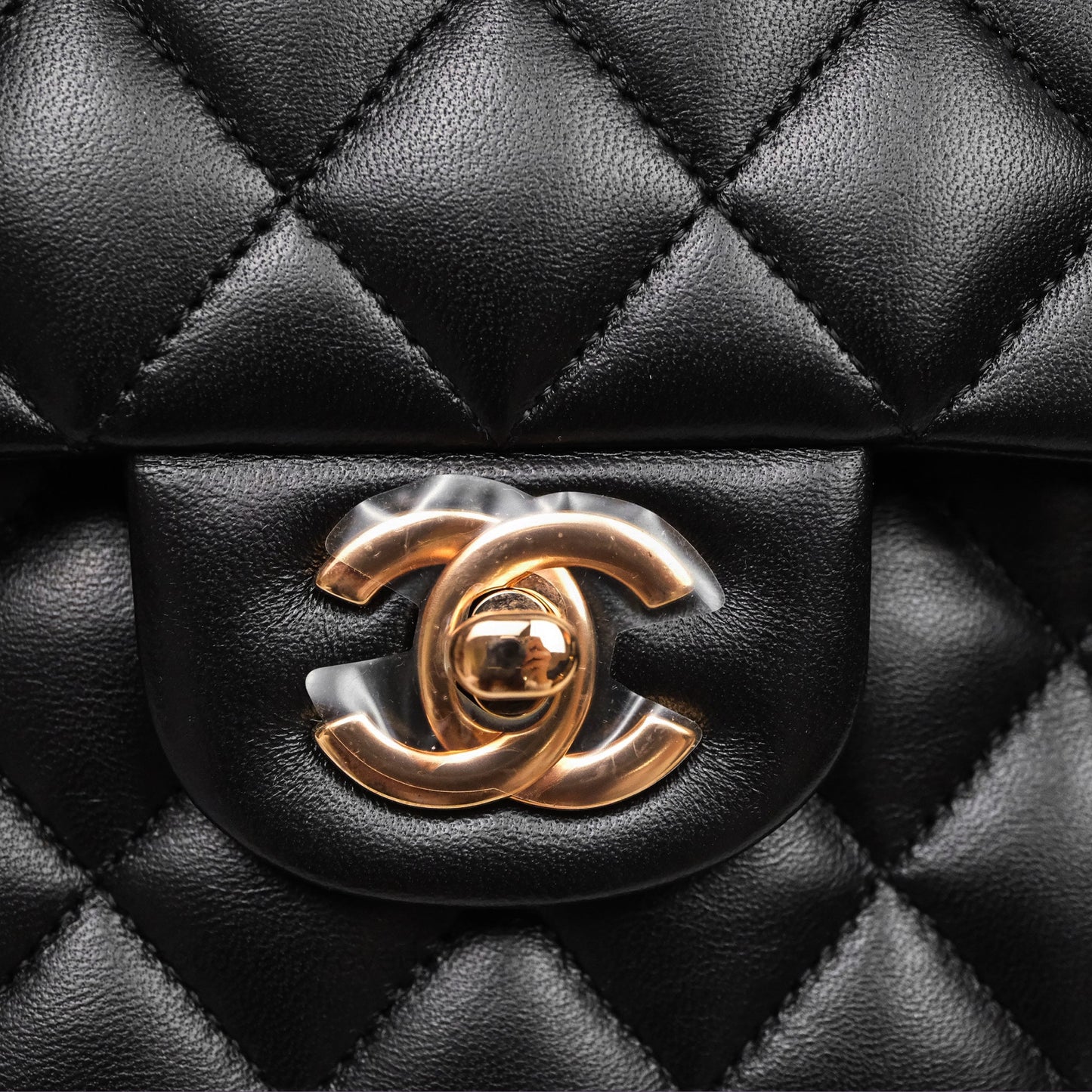 Chanel Small Classic Flap Quilted Black Lambskin Rose Gold Hardware