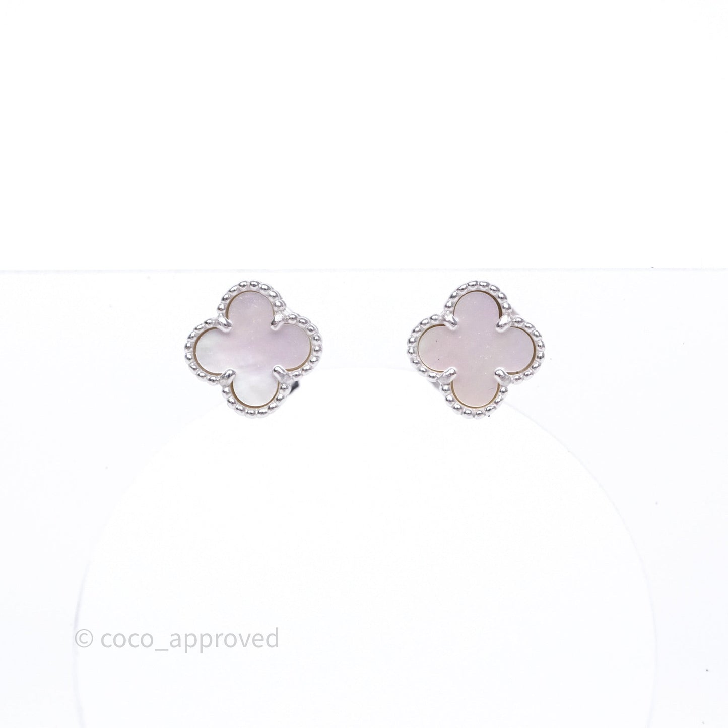 Van Cleef & Arpels Sweet Alhambra Earrings White Mother-of-pearl White Gold