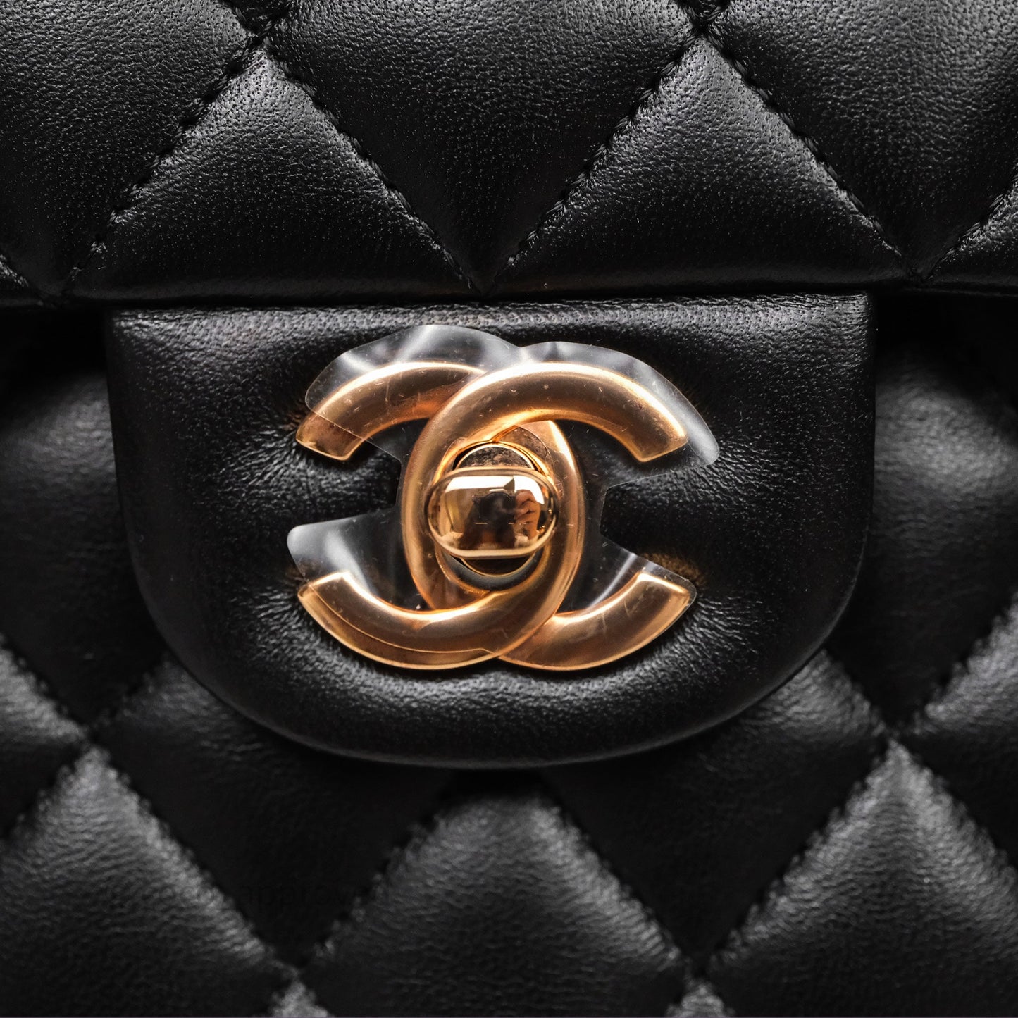 Chanel Small Classic Flap Quilted Black Lambskin Rose Gold Hardware