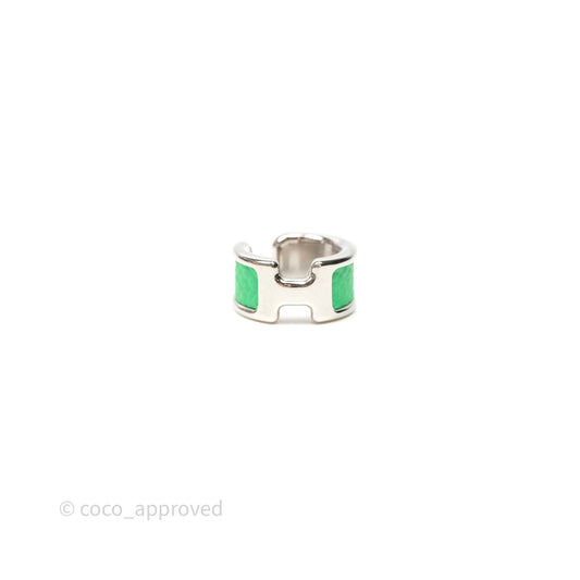 Hermes Olympe Ear Cuff Small Model Vert Comics 0Z Epsom Palladium Hardware