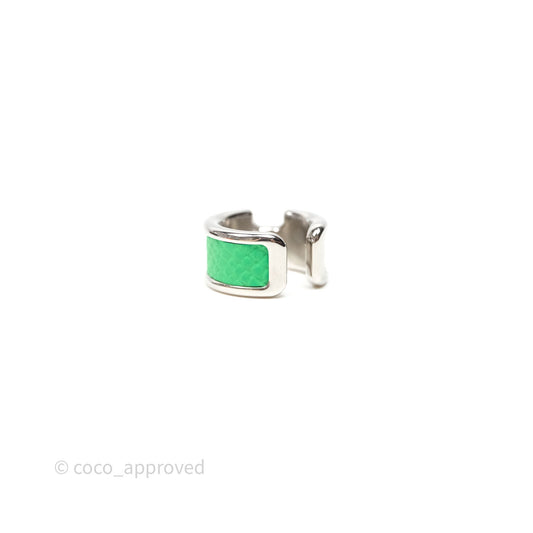 Hermes Olympe Ear Cuff Small Model Vert Comics 0Z Epsom Palladium Hardware