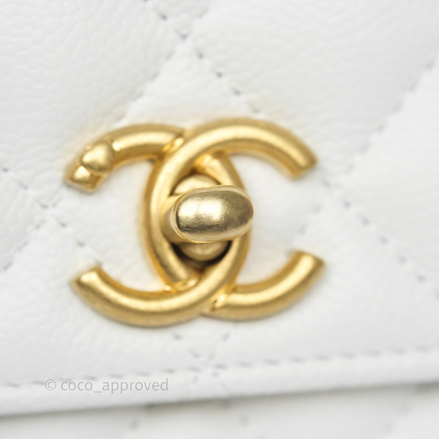 Chanel Heart Adjustable Chain WOC White Caviar Aged Gold Hardware
