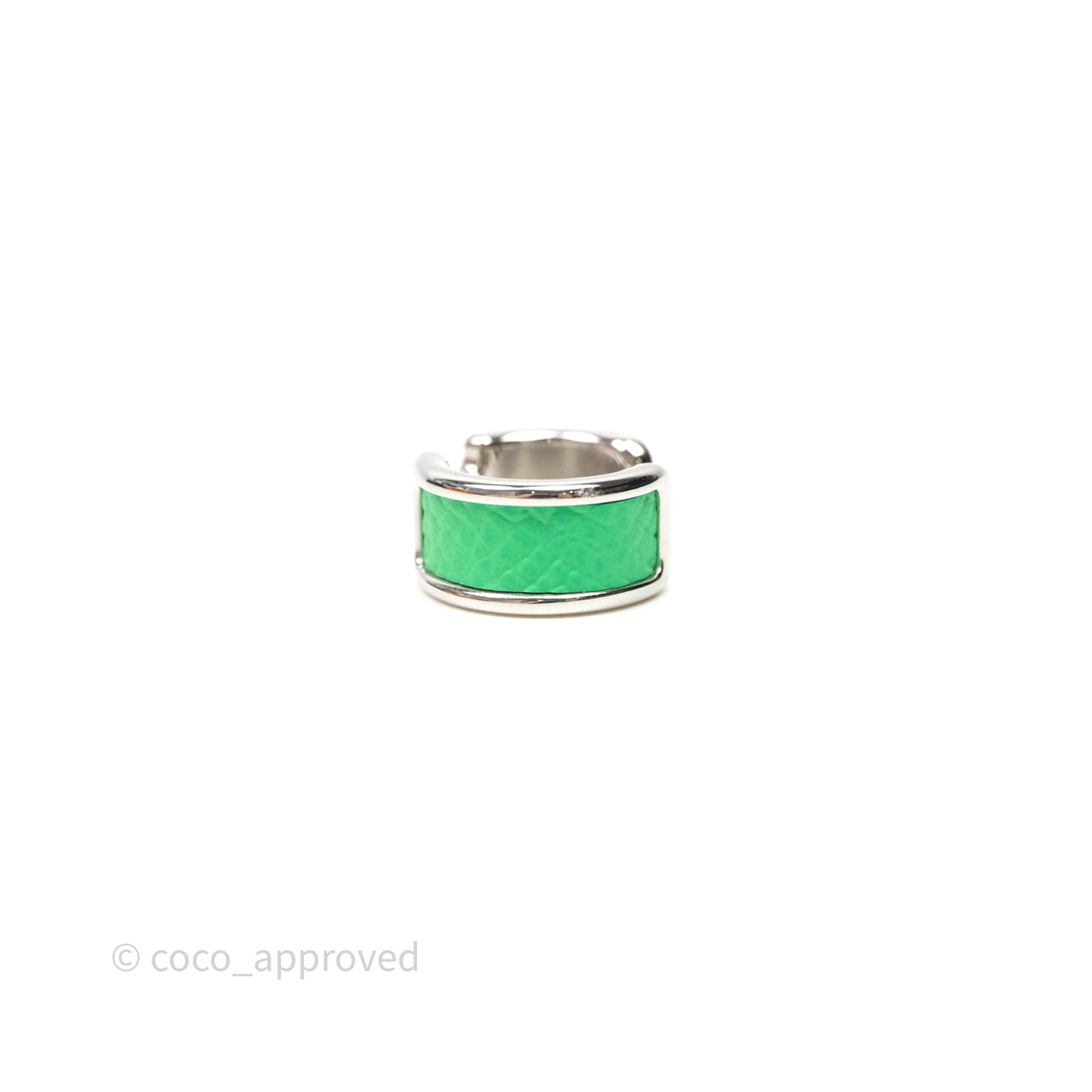 Hermes Olympe Ear Cuff Small Model Vert Comics 0Z Epsom Palladium Hardware
