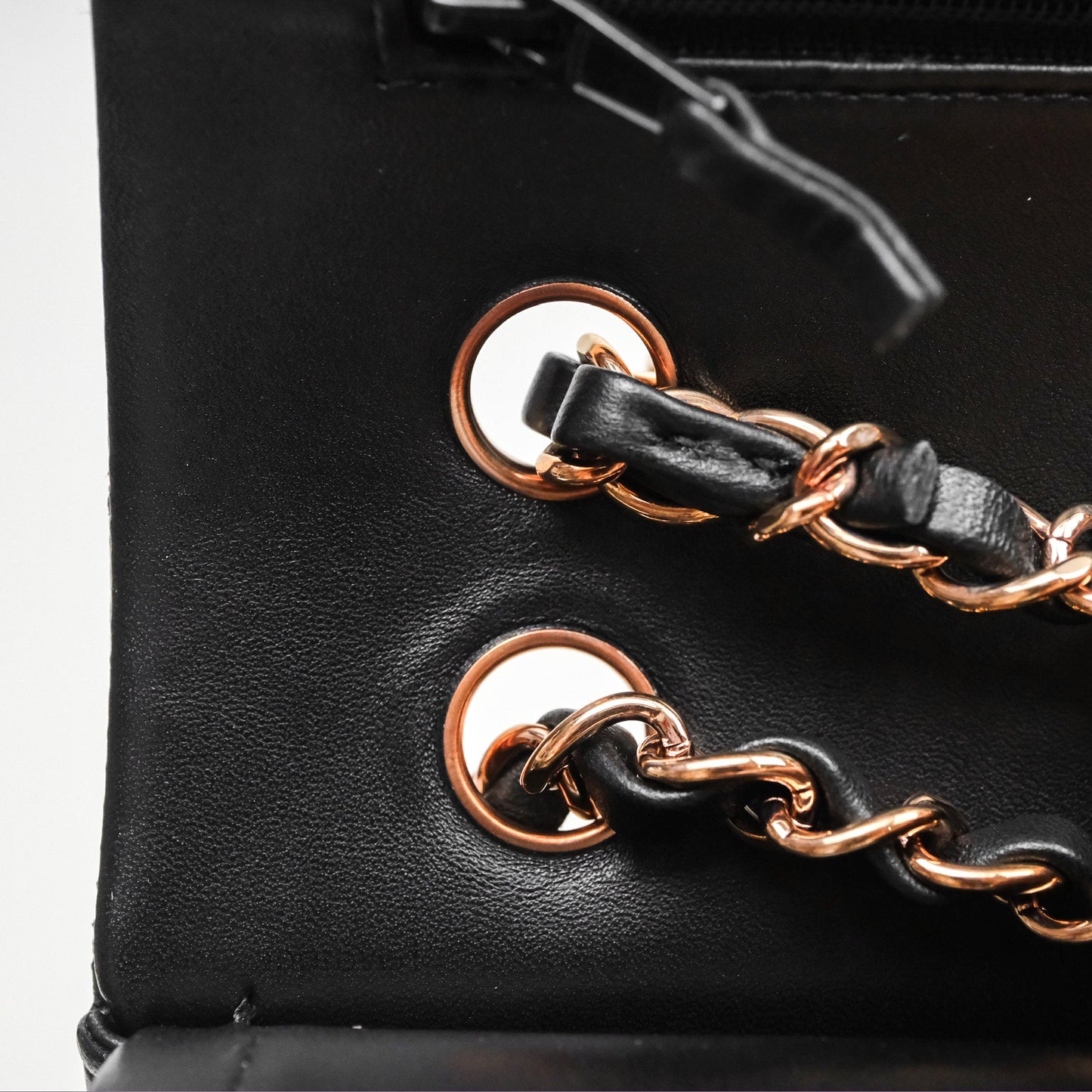 Chanel Small Classic Flap Quilted Black Lambskin Rose Gold Hardware