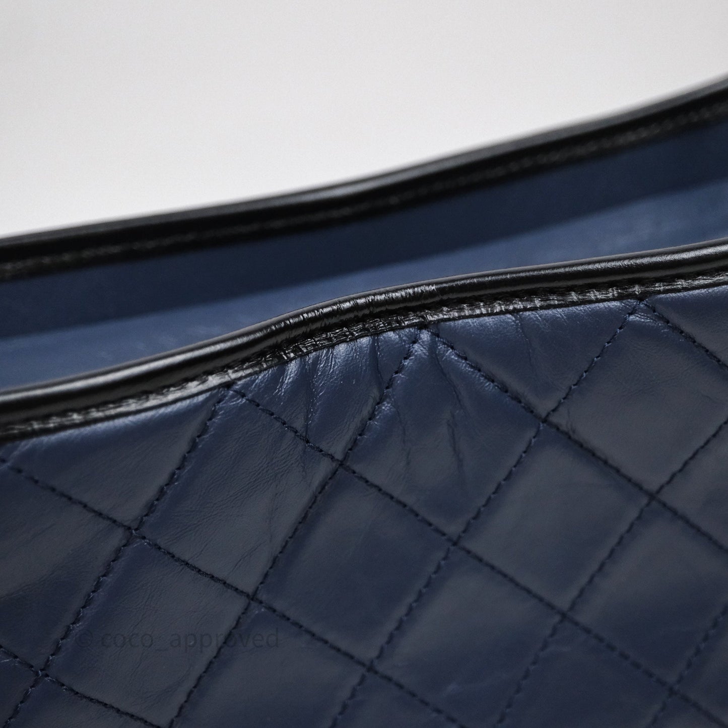 Chanel New Medium Gabrielle Hobo Quilted Navy Black Aged Calfskin