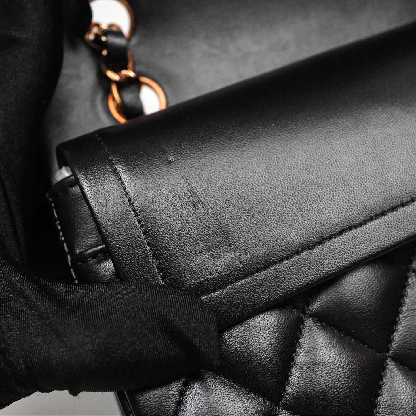 Chanel Small Classic Flap Quilted Black Lambskin Rose Gold Hardware