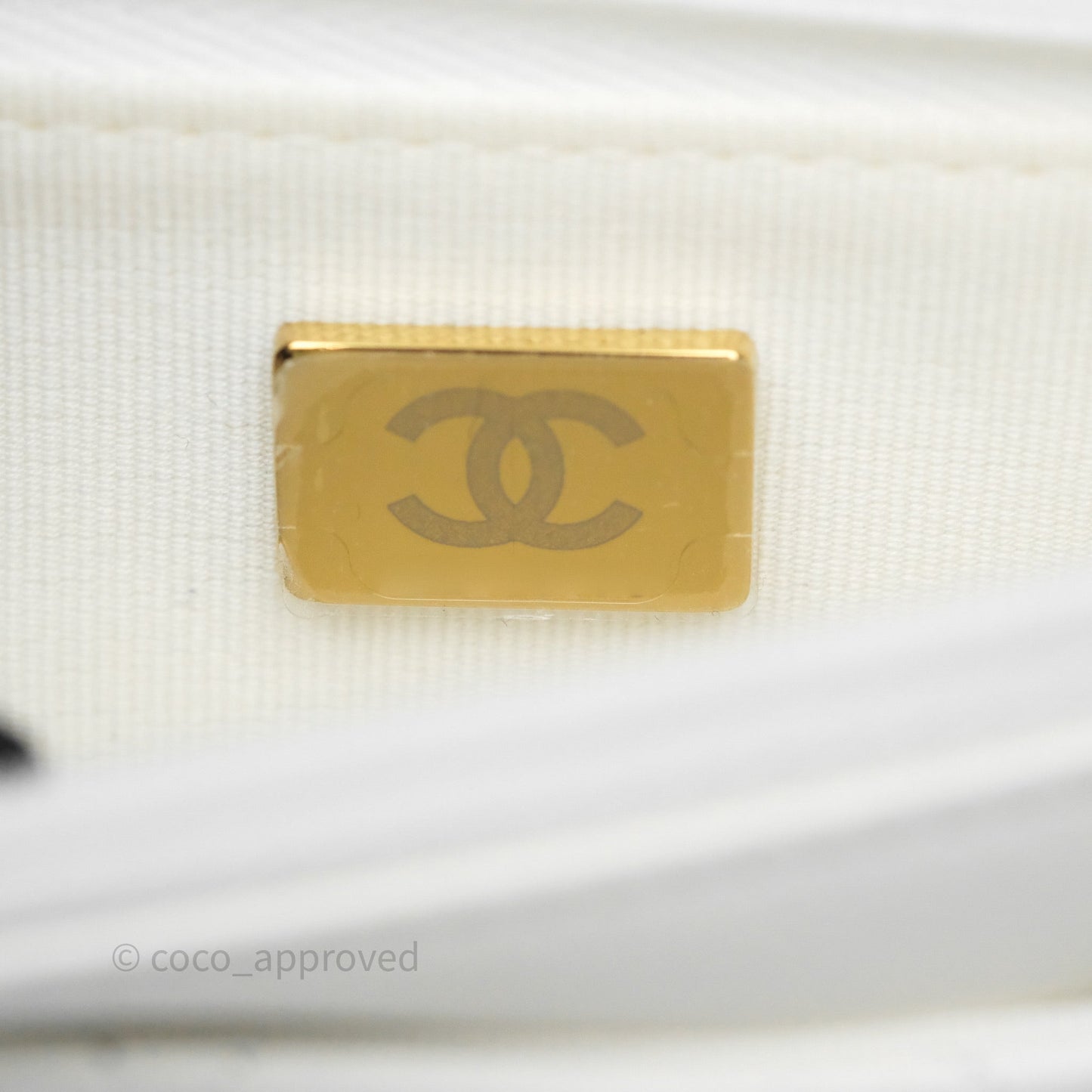 Chanel Heart Adjustable Chain WOC White Caviar Aged Gold Hardware