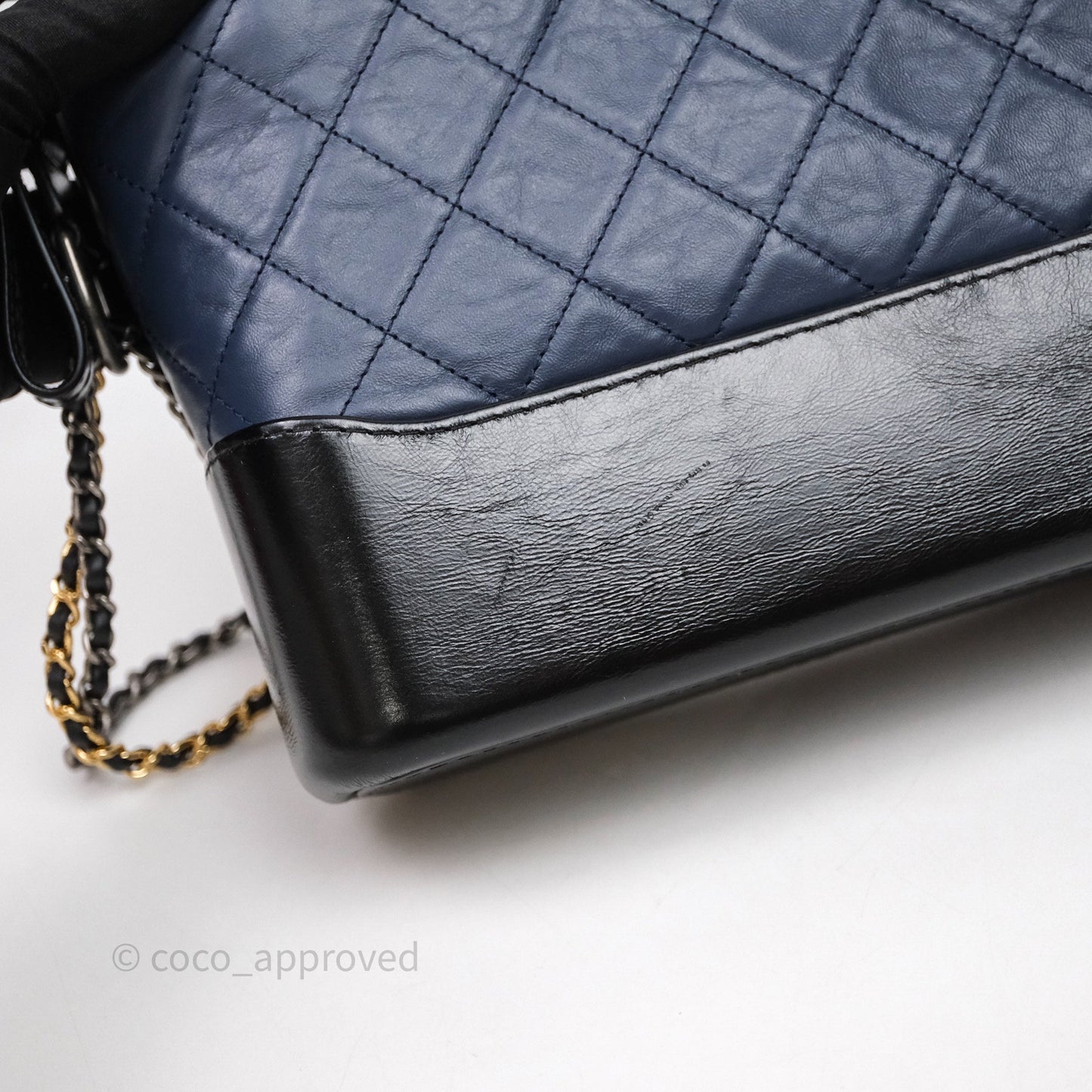 Chanel New Medium Gabrielle Hobo Quilted Navy Black Aged Calfskin