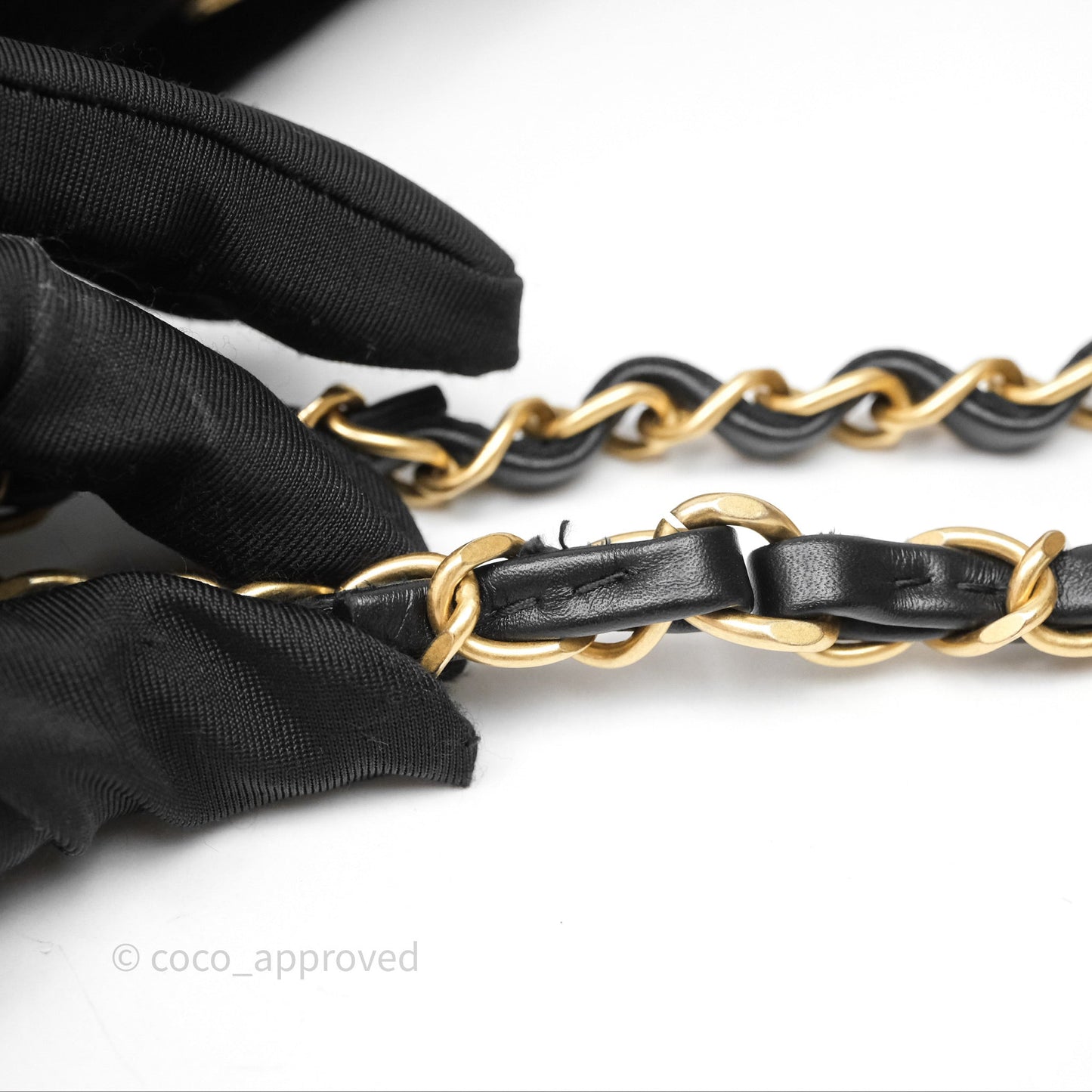 Chanel 22 Small Sequins Logo Black Velvet