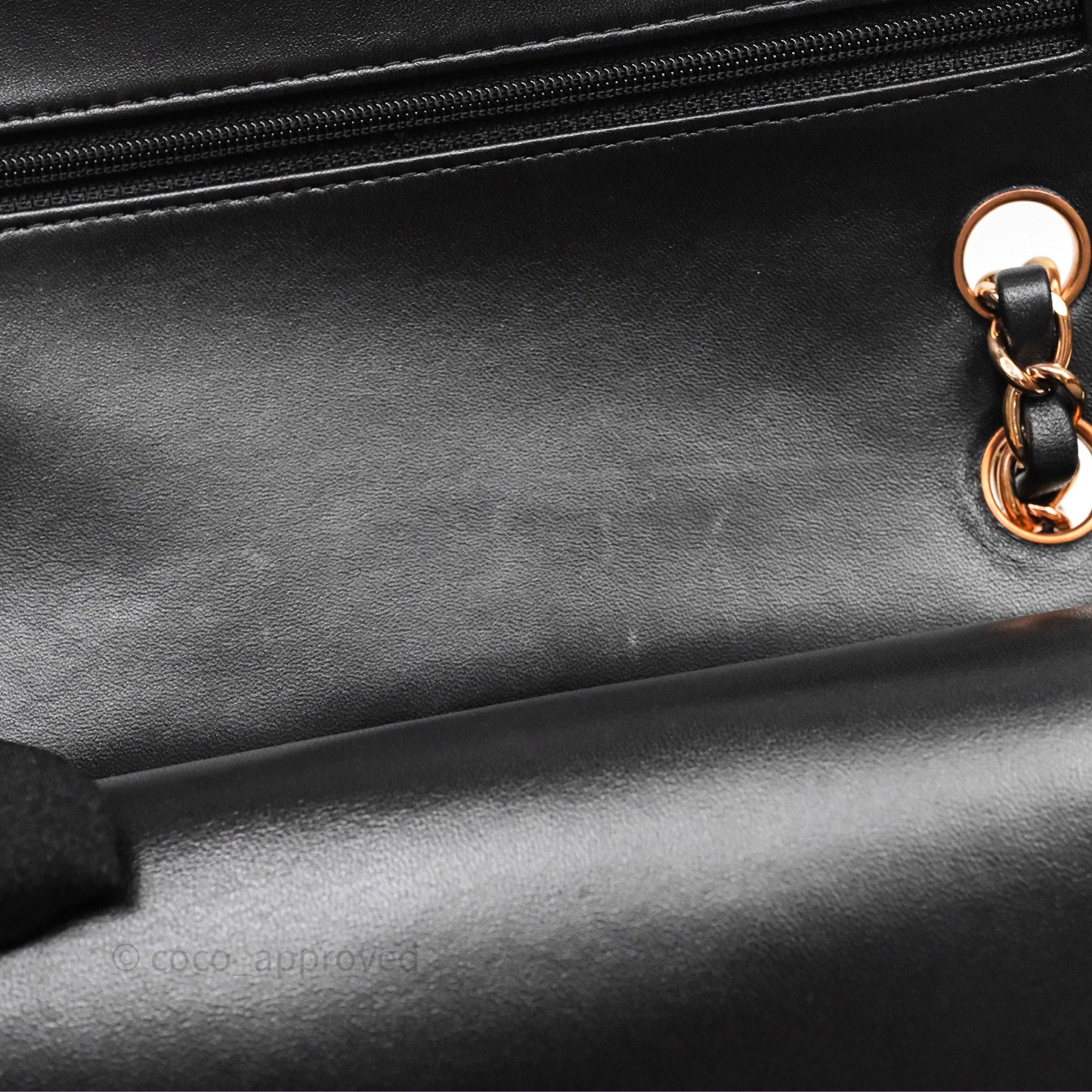 Chanel Small Classic Flap Quilted Black Lambskin Rose Gold Hardware