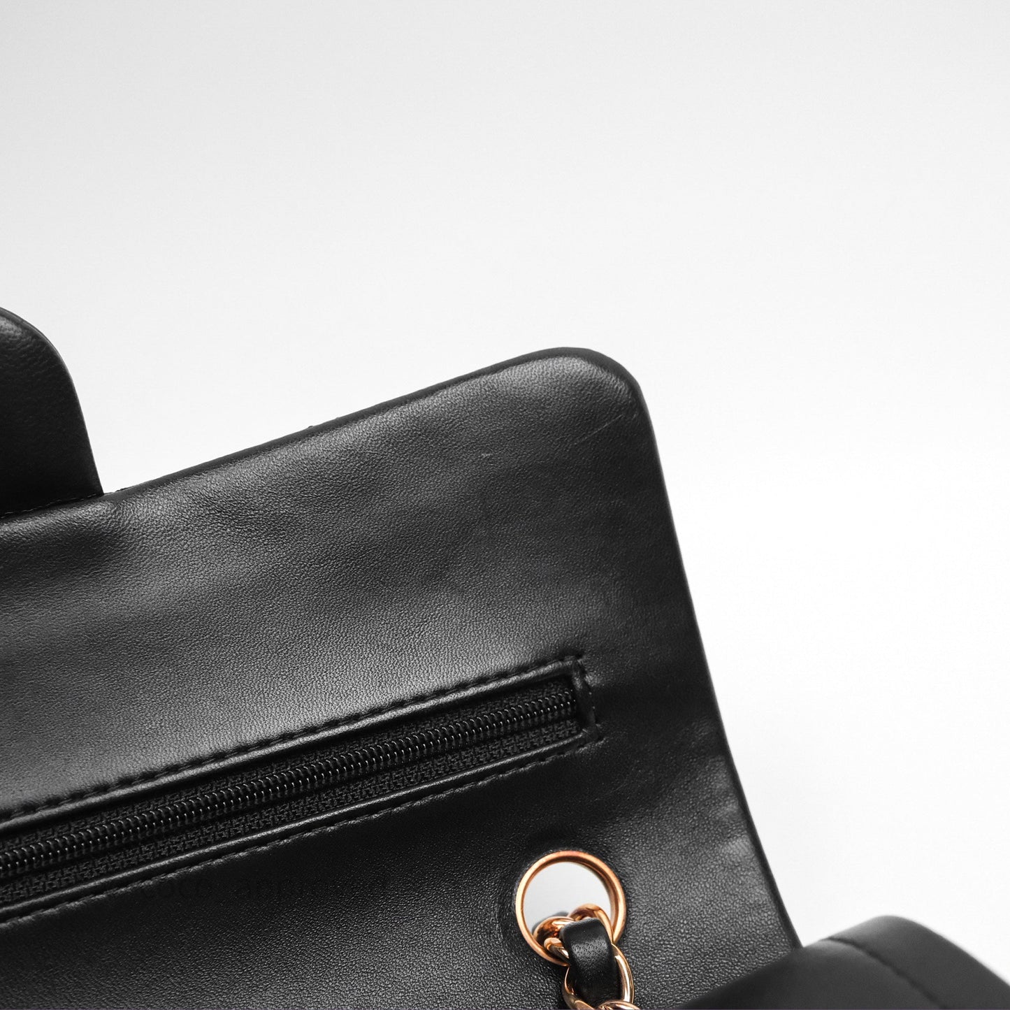 Chanel Small Classic Flap Quilted Black Lambskin Rose Gold Hardware