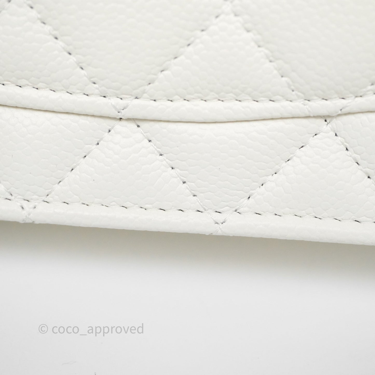 Chanel Heart Adjustable Chain WOC White Caviar Aged Gold Hardware