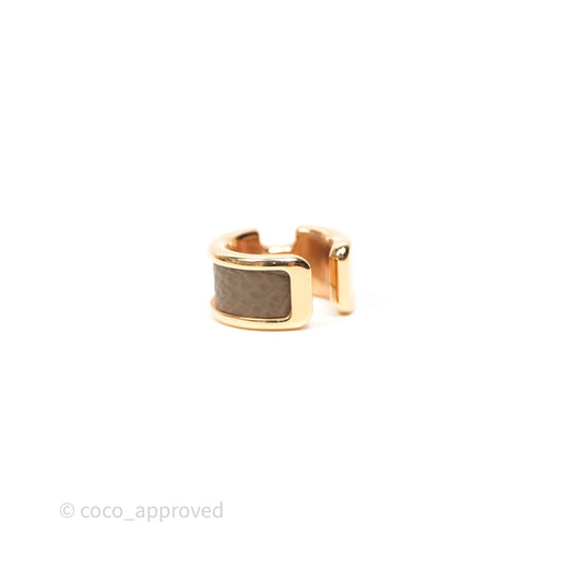 Hermes Olympe Ear Cuff Small Model Etoupe 18 Epsom Rose Gold Hardware