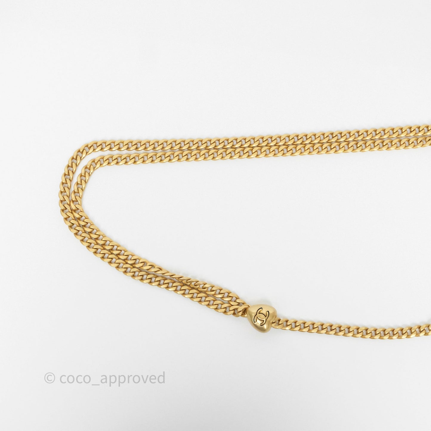 Chanel Heart Adjustable Chain WOC White Caviar Aged Gold Hardware
