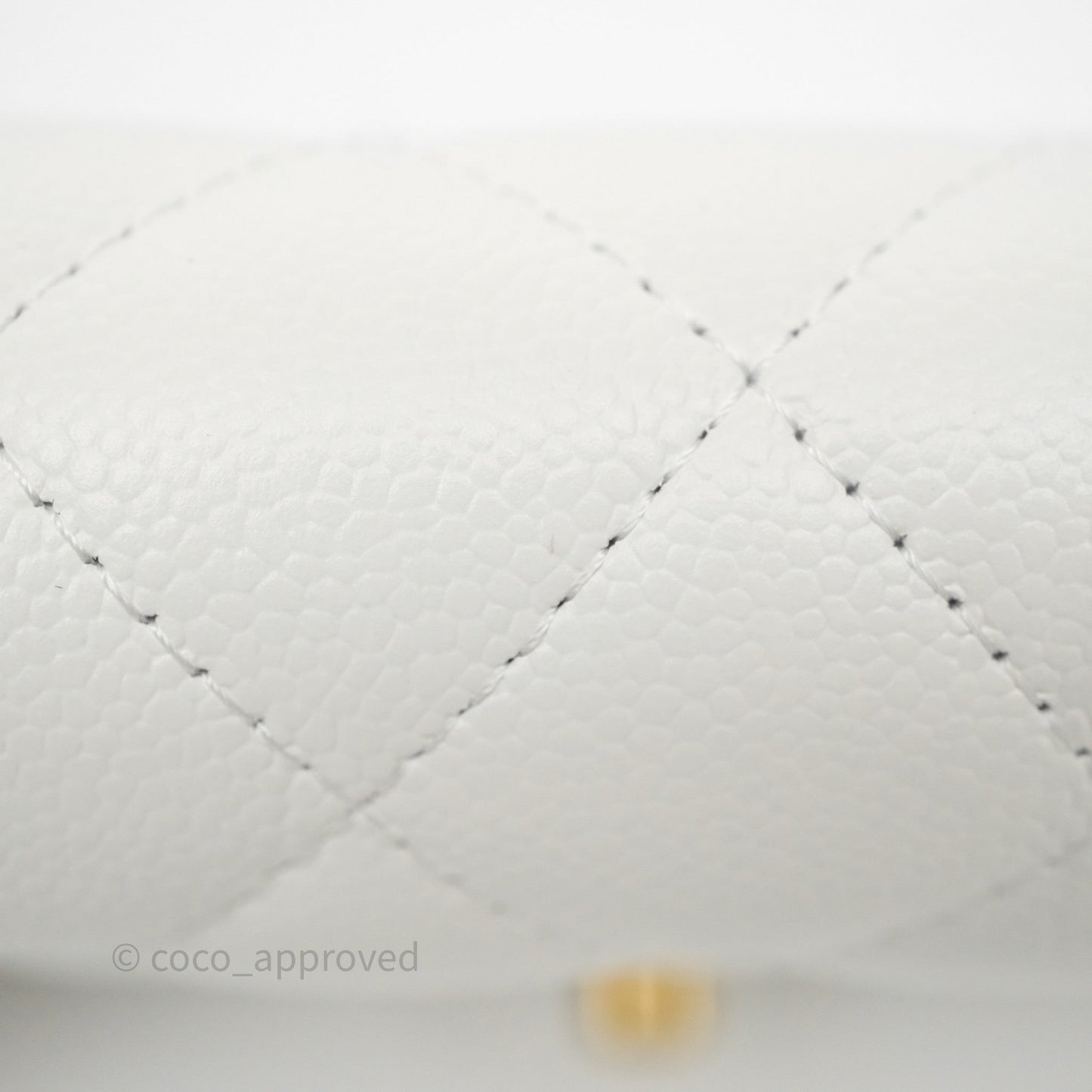 Chanel Heart Adjustable Chain WOC White Caviar Aged Gold Hardware