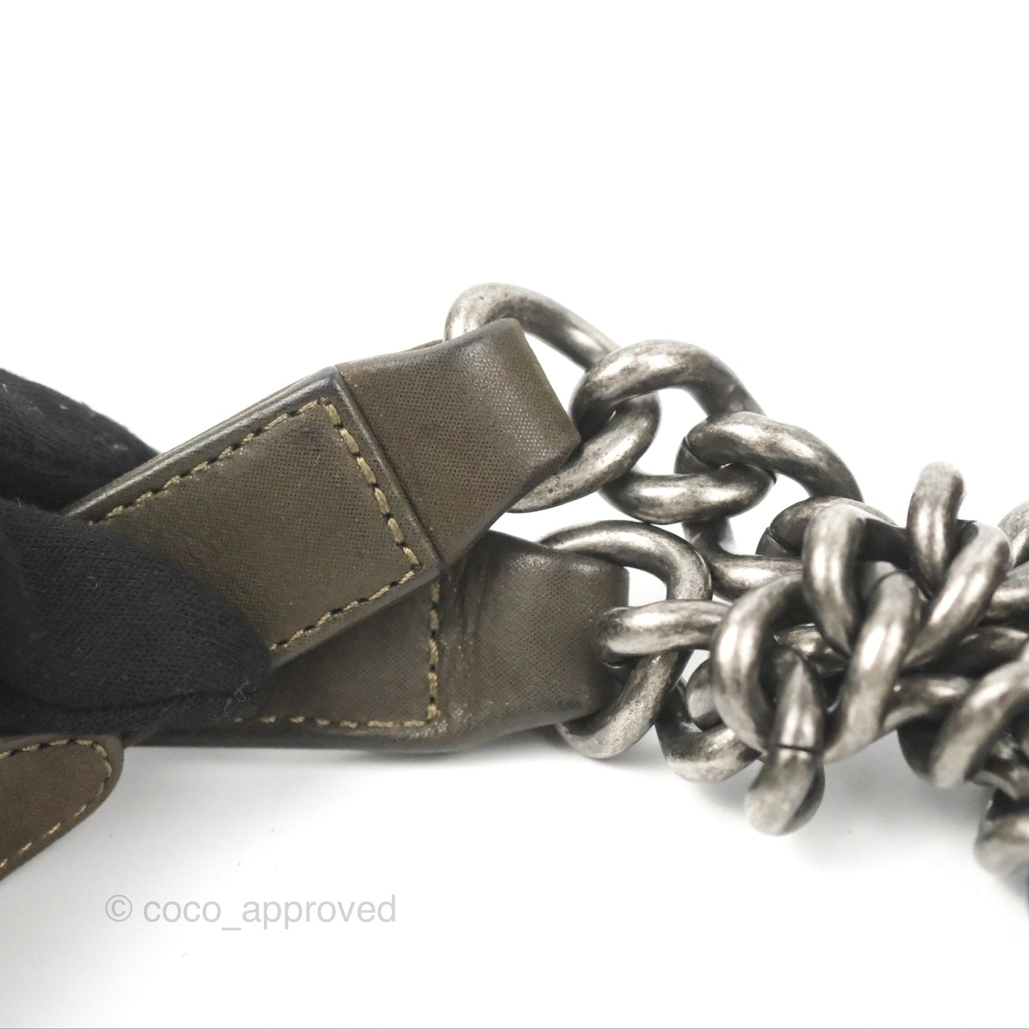 Chanel Quilted Medium Boy Dark Green Calfskin Ruthenium Hardware