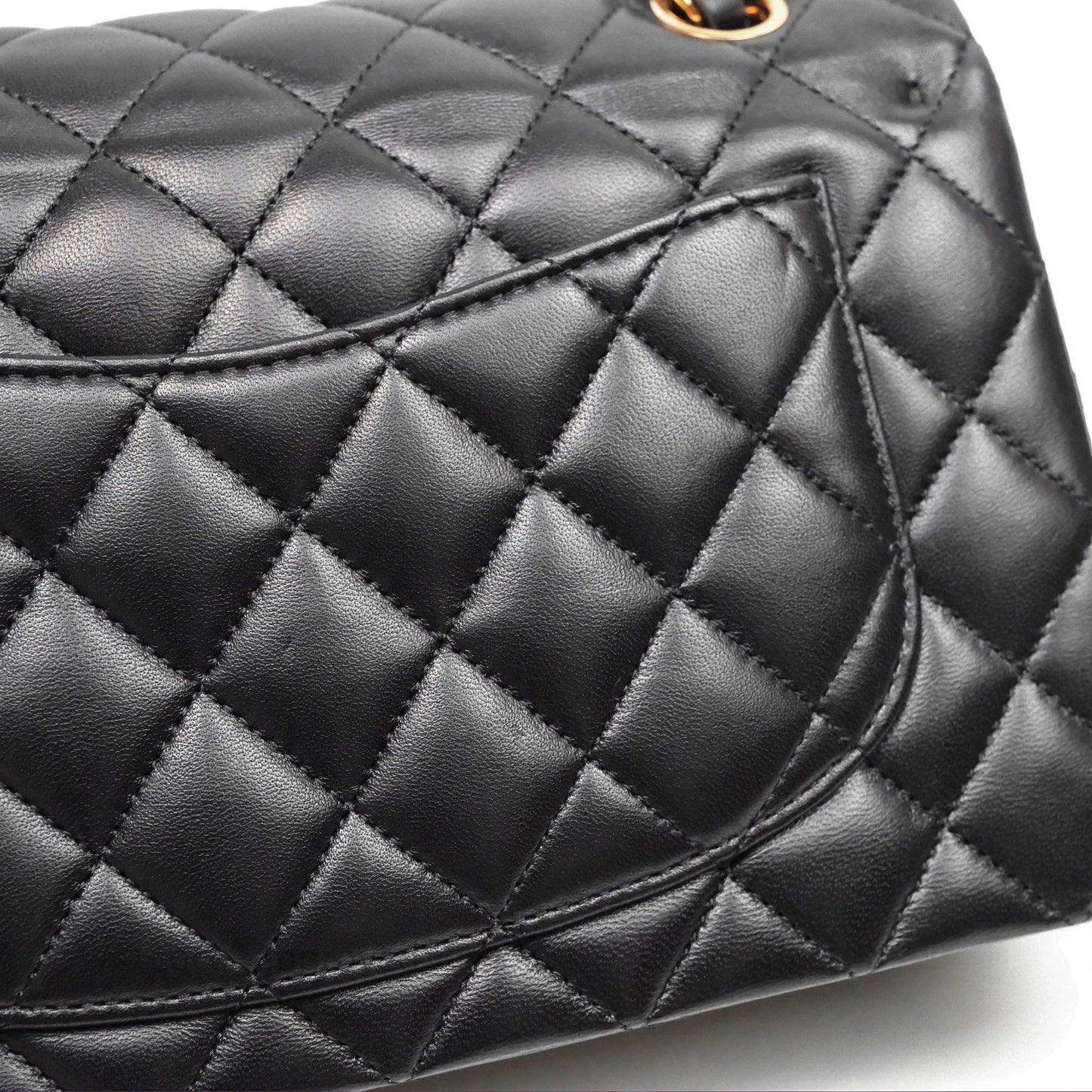 Chanel Small Classic Flap Quilted Black Lambskin Rose Gold Hardware