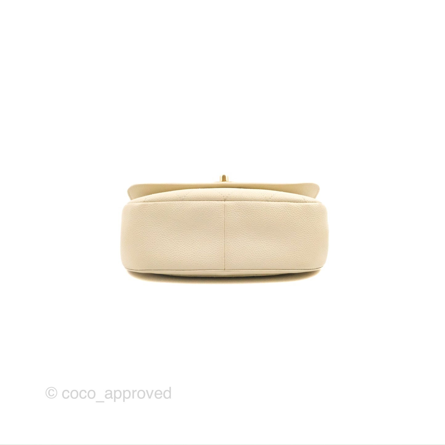 Chanel Handle Flap Bag Ivory Caviar Aged Gold Hardware