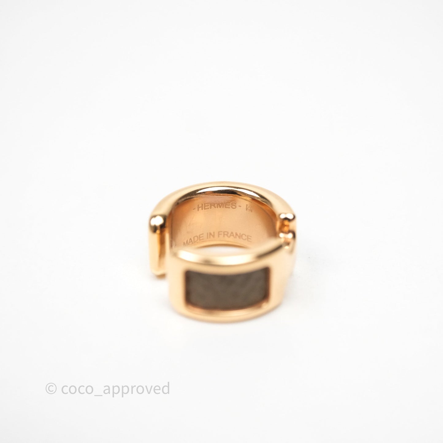 Hermes Olympe Ear Cuff Small Model Etoupe 18 Epsom Rose Gold Hardware