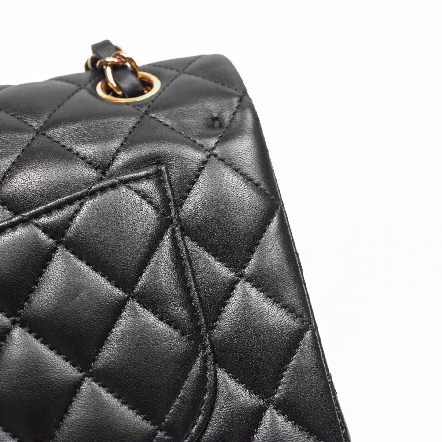 Chanel Small Classic Flap Quilted Black Lambskin Rose Gold Hardware