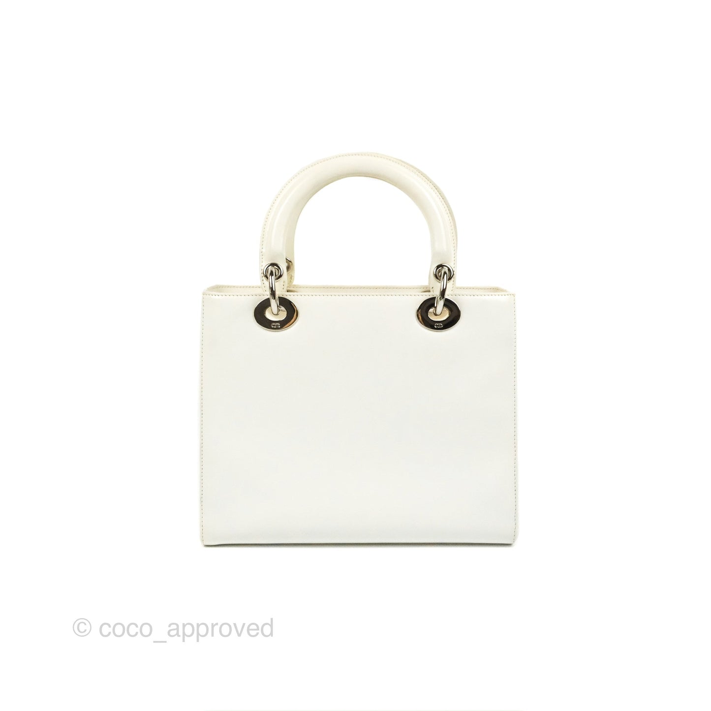 Christian Dior Lady Dior White Calfskin Silver Hardware