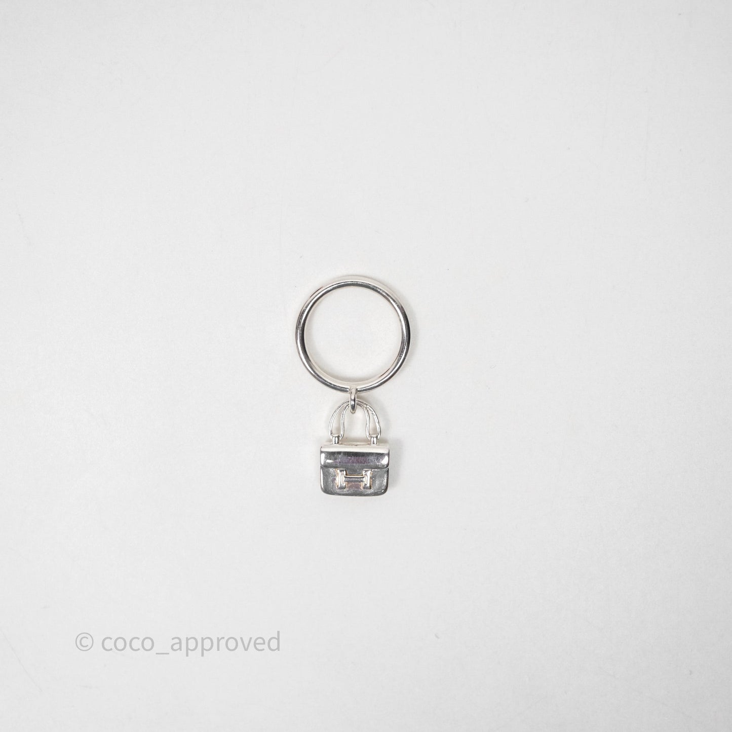 Hermès Amulettes Constance Ring in Sterling Silver Size 53