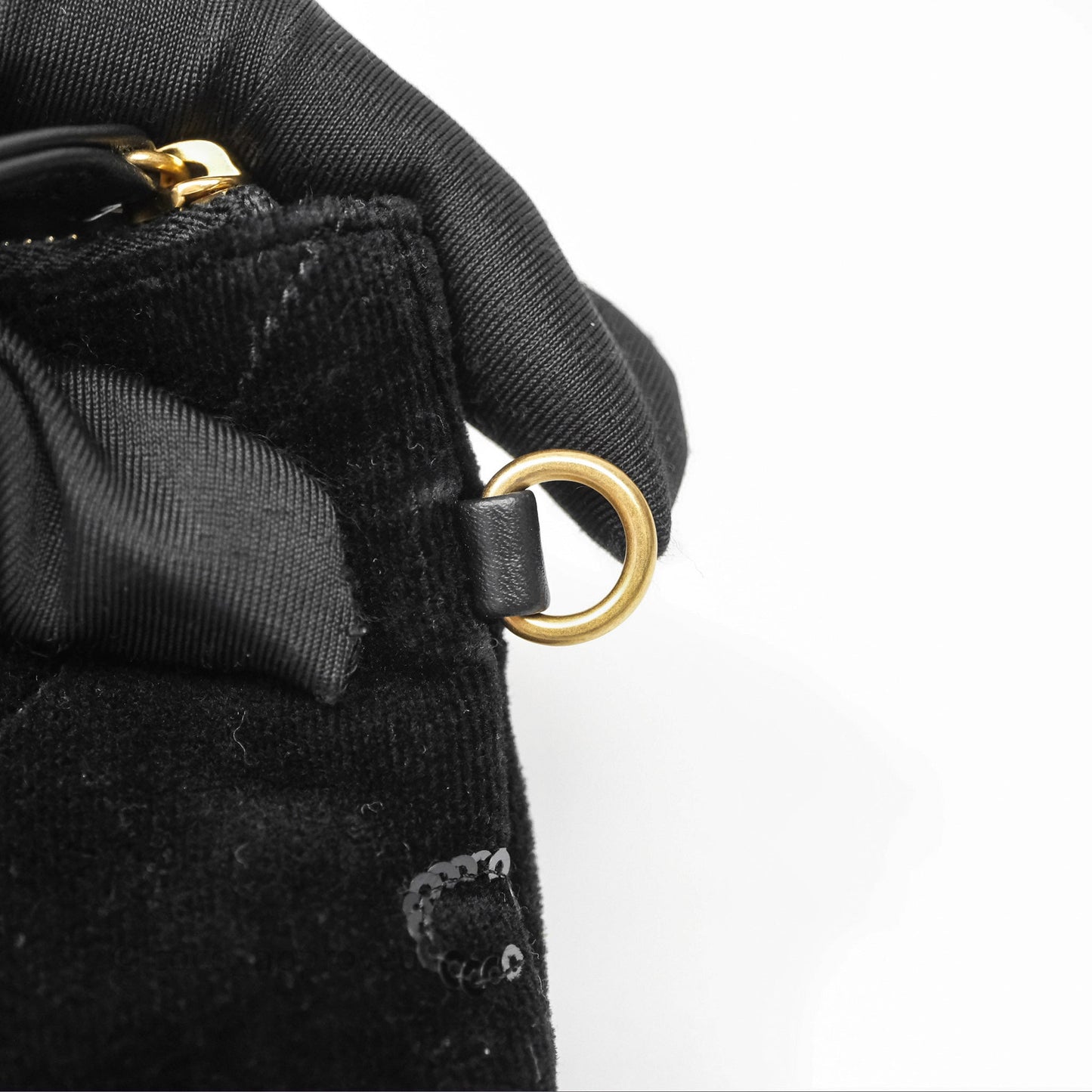 Chanel 22 Small Sequins Logo Black Velvet